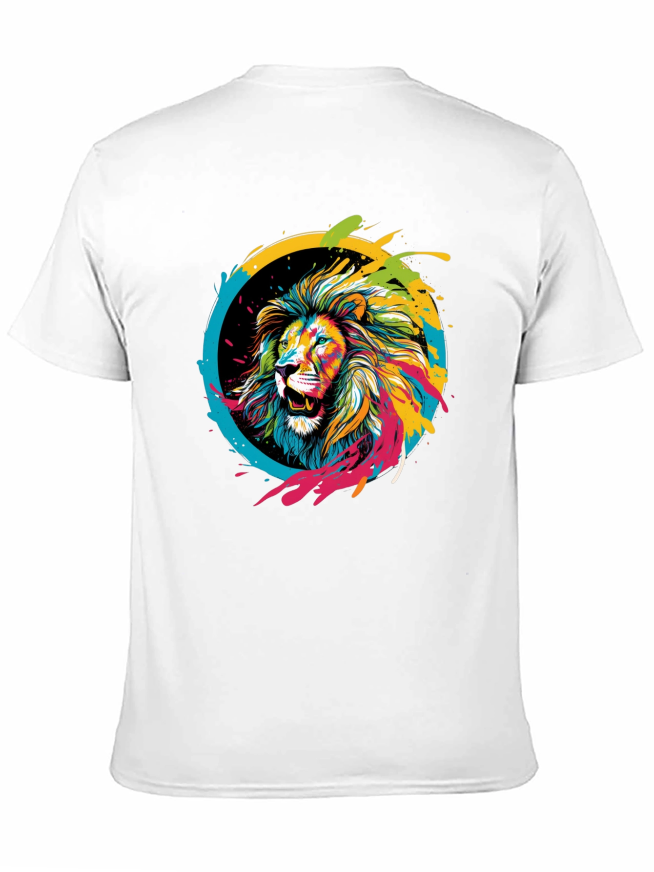 Black Lion Art T-Shirt - Colorful Graphic Tee view 11