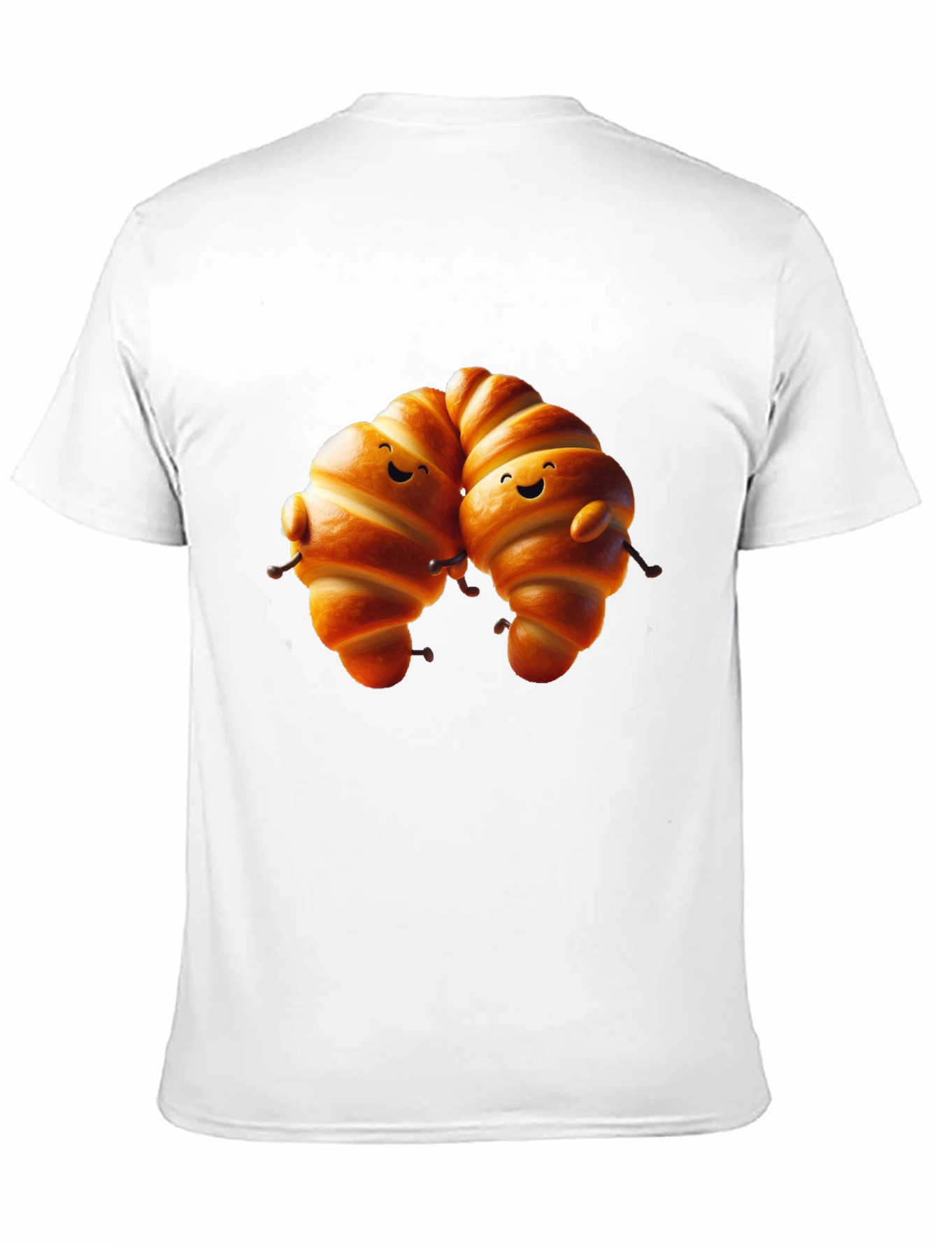 Black Cute Croissant Couple Graphic Tee view 11