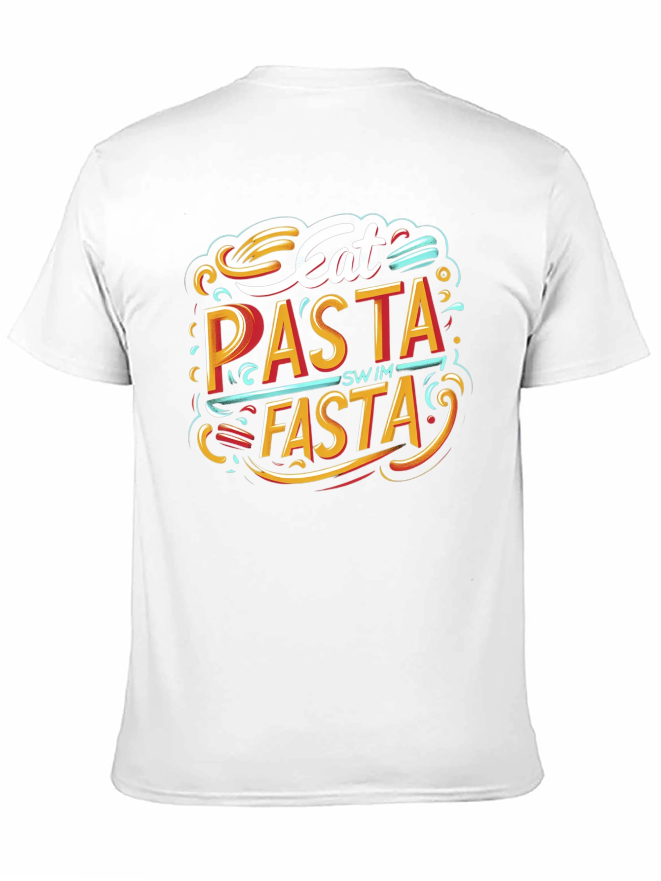 Black Eat Pasta Swim Fasta Graphic T-Shirt view 11