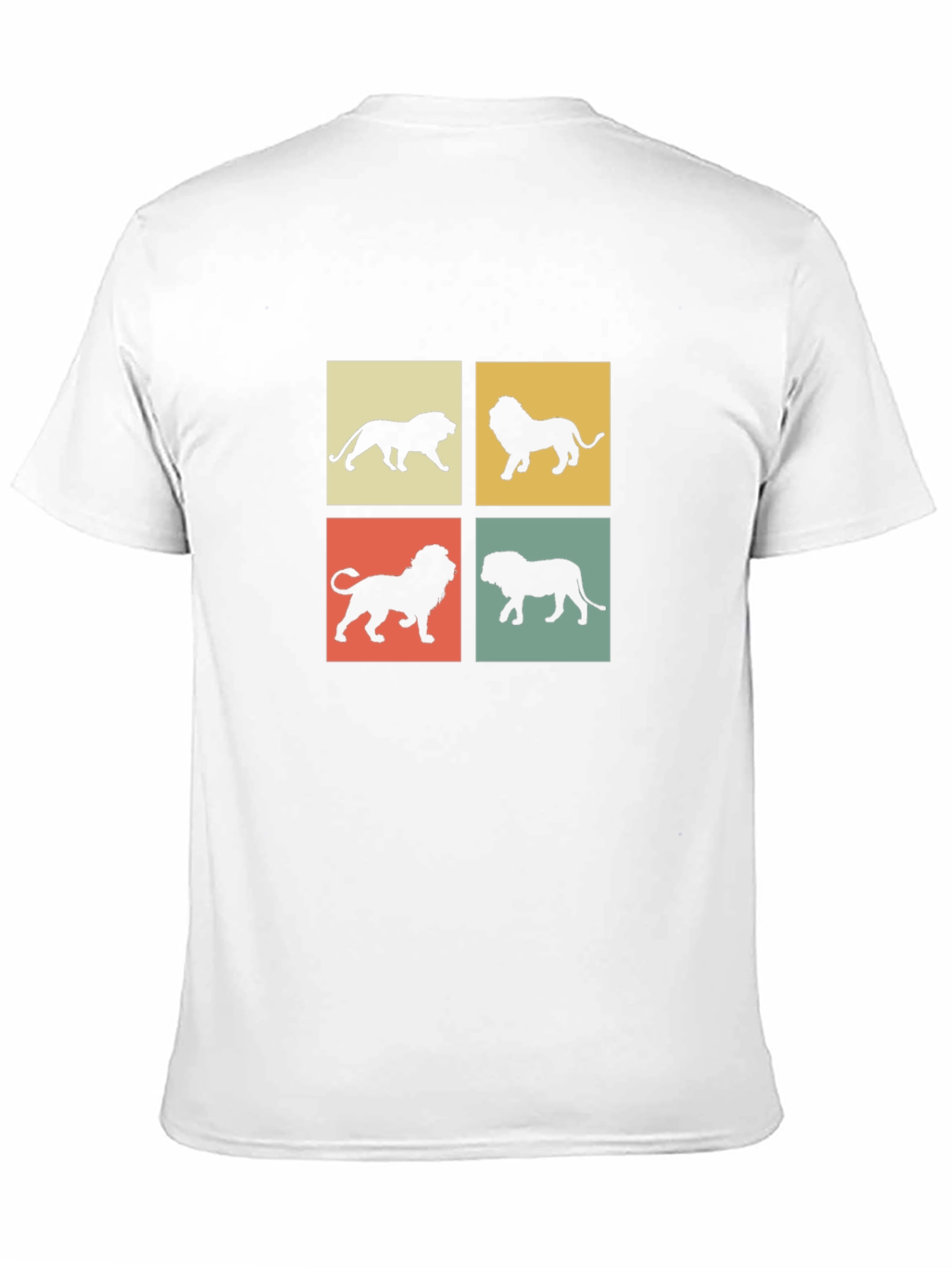 Black Lion Silhouette Graphic Print Crew Neck T-Shirt view 11