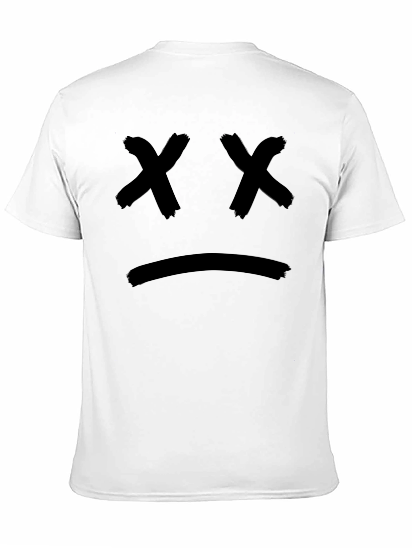 Black Sad Face Graphic Black T-Shirt view 11