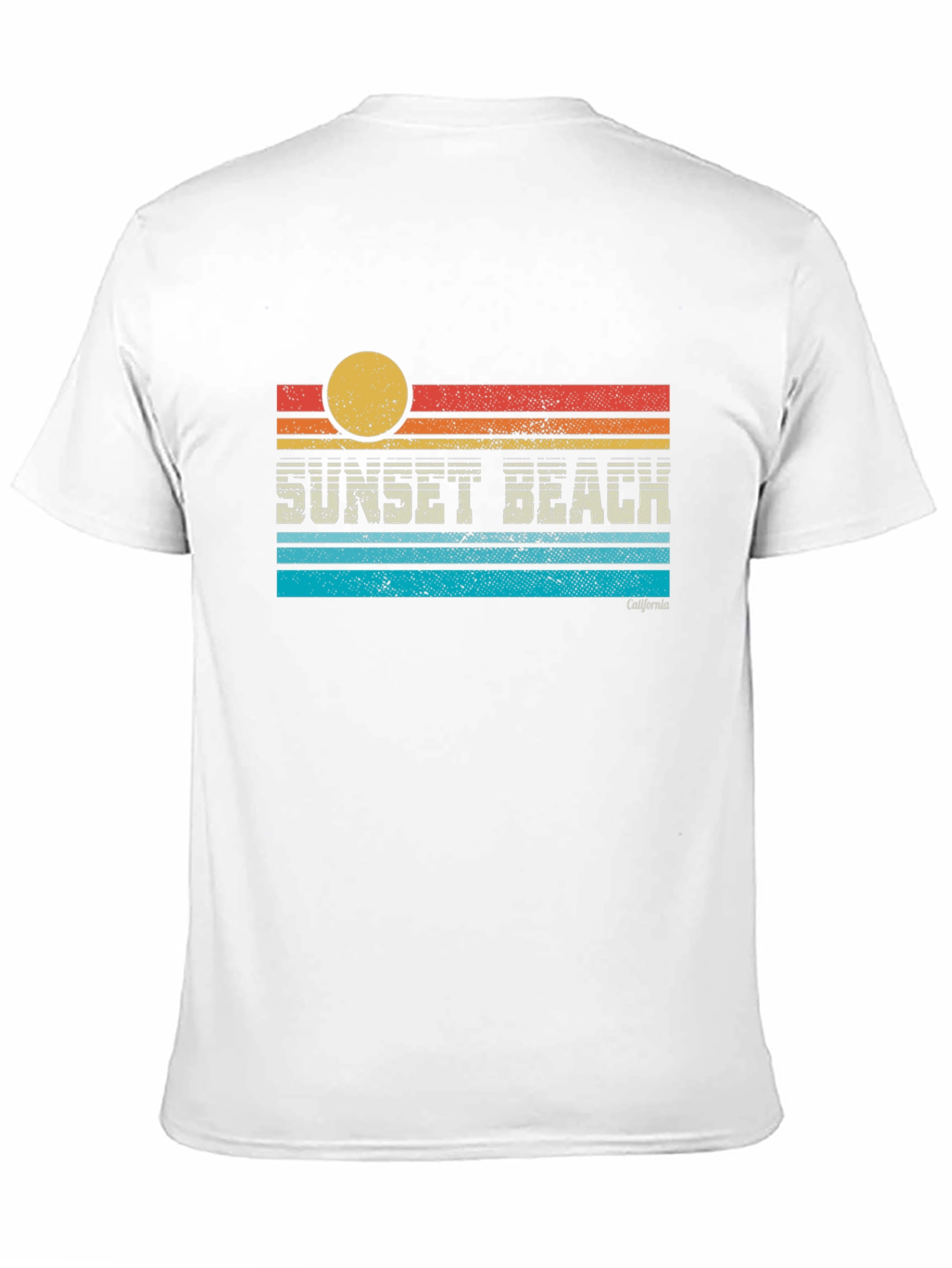 Black Sunset Beach California Graphic T-Shirt view 11