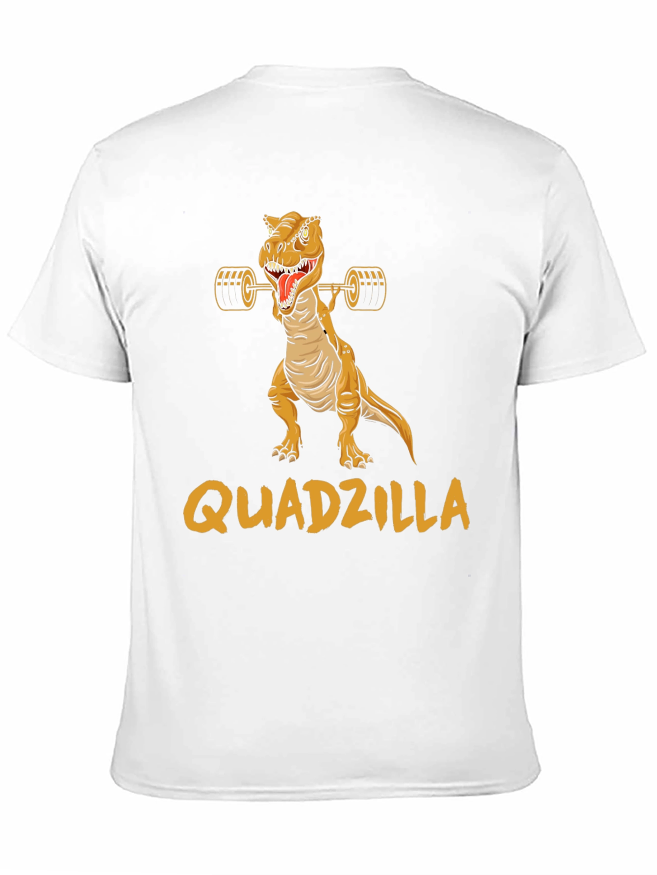 Black Quadzilla Weightlifting Dinosaur Graphic T-Shirt view 11