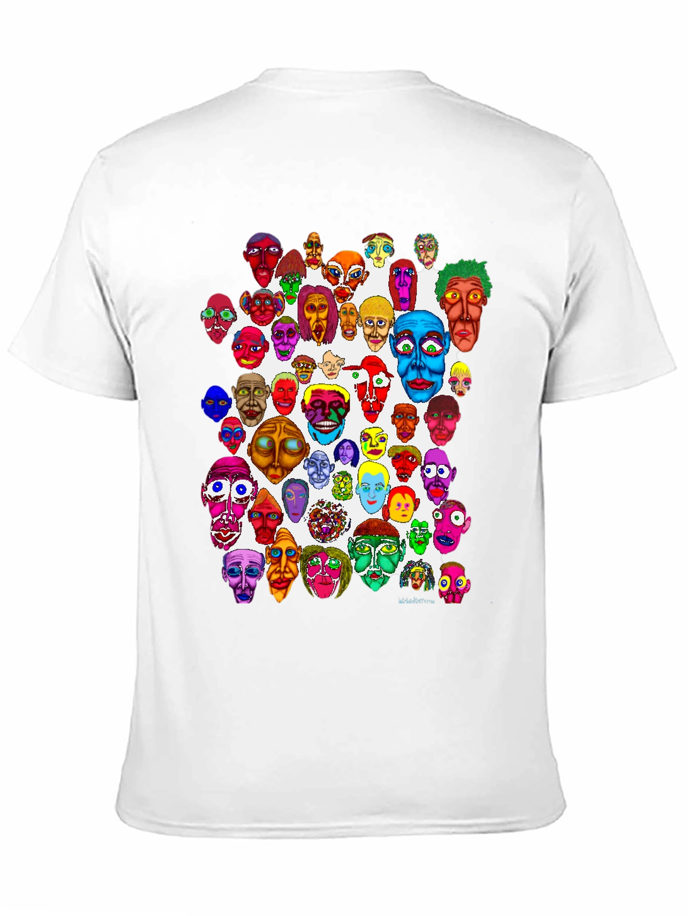 Black Unique Colorful Faces Graphic Tee view 11