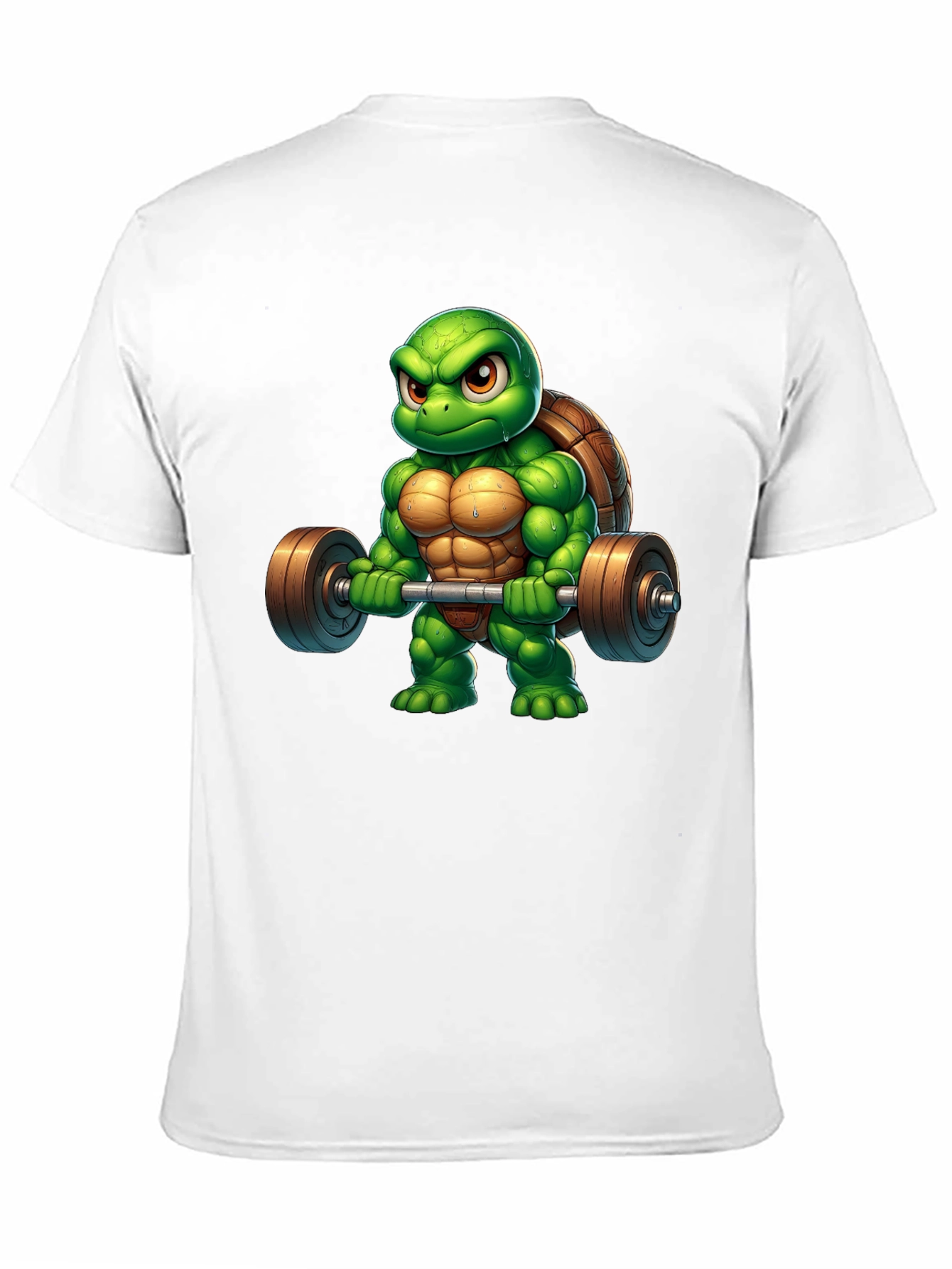 Black Turtle Powerlifter Black T-Shirt view 11