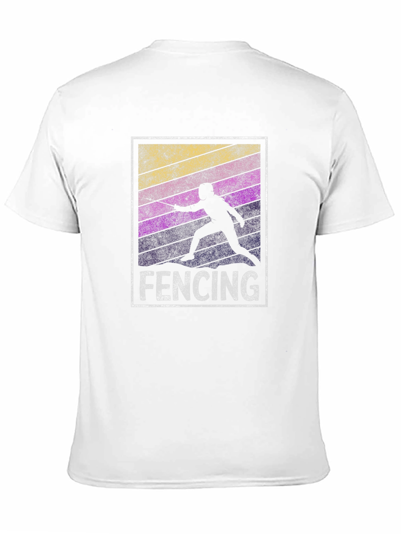 Black Fencing Silhouette T-Shirt - Retro Style view 11