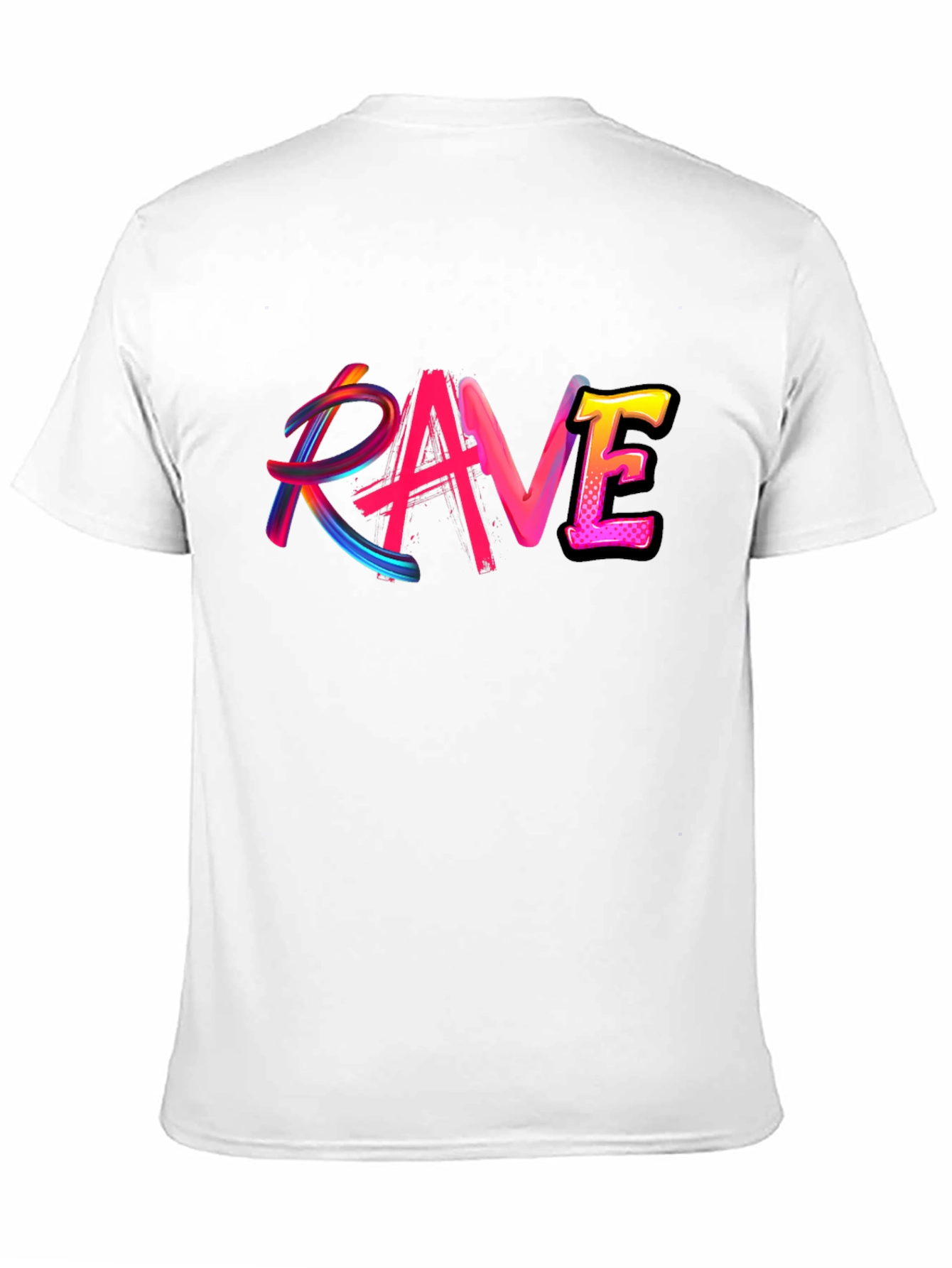 Black Rave Graphic Black T-Shirt Funky Party Tee view 11