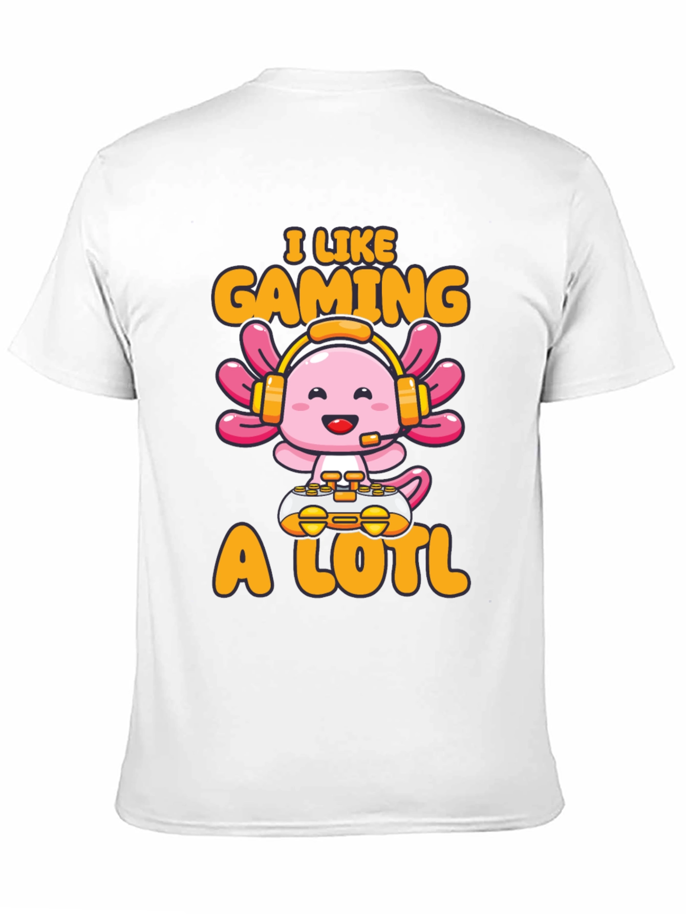 Black Gamer Axolotl T-Shirt - I Like Gaming A Lotl view 11