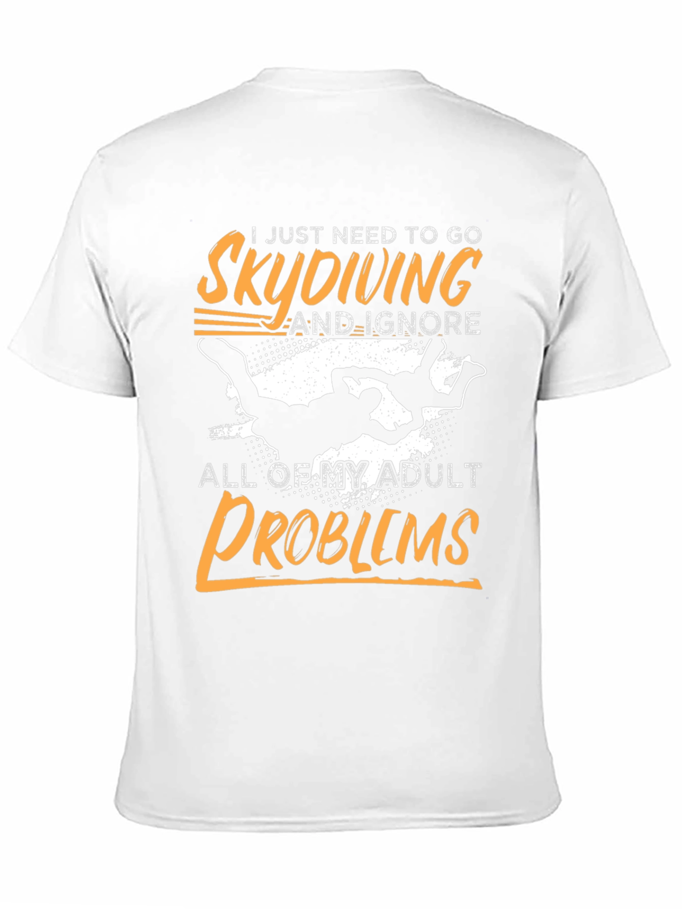 Black Skydiving Adult Problems Graphic Tee view 11