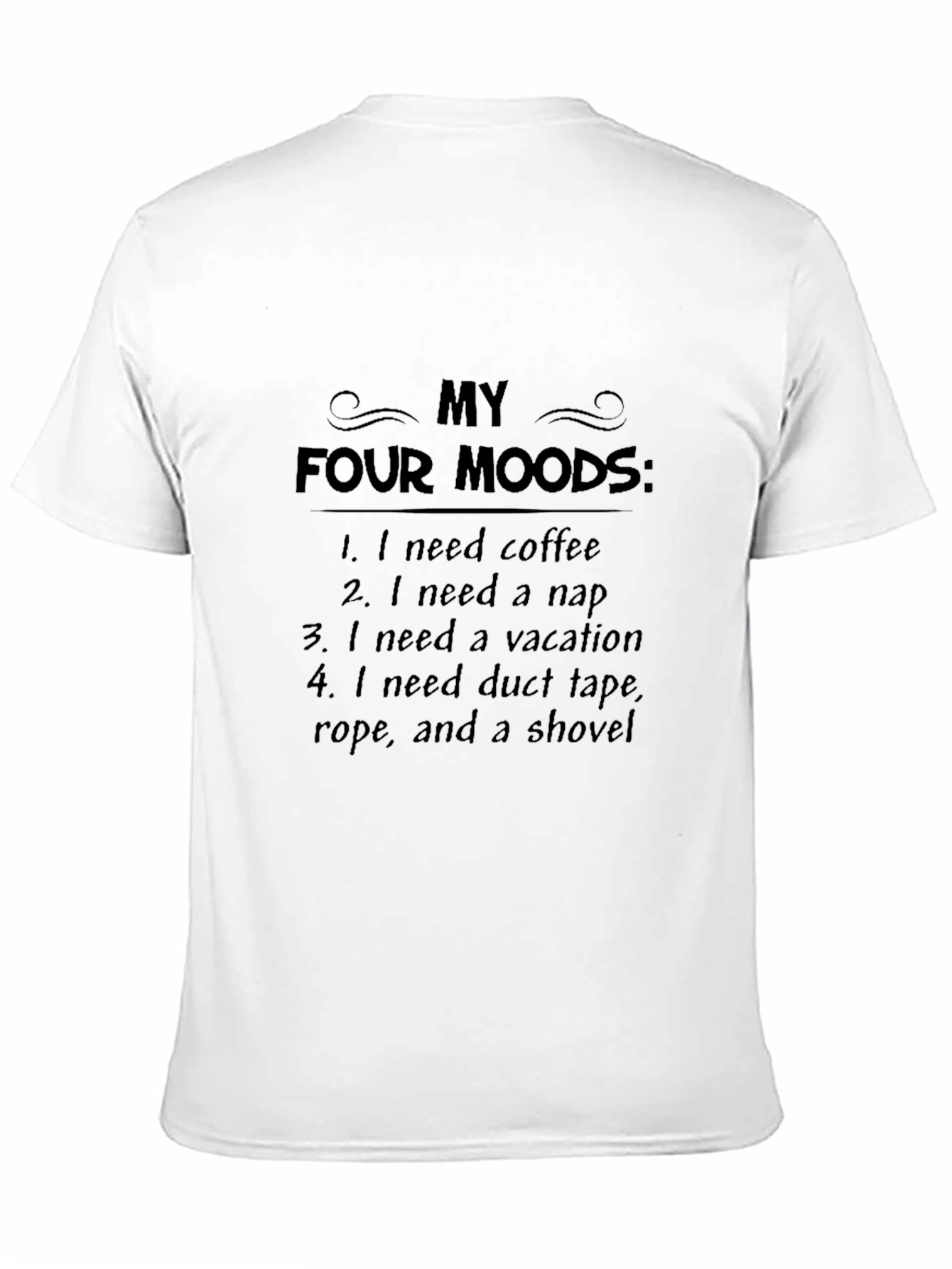 Black My Four Moods Funny Graphic T-Shirt view 11