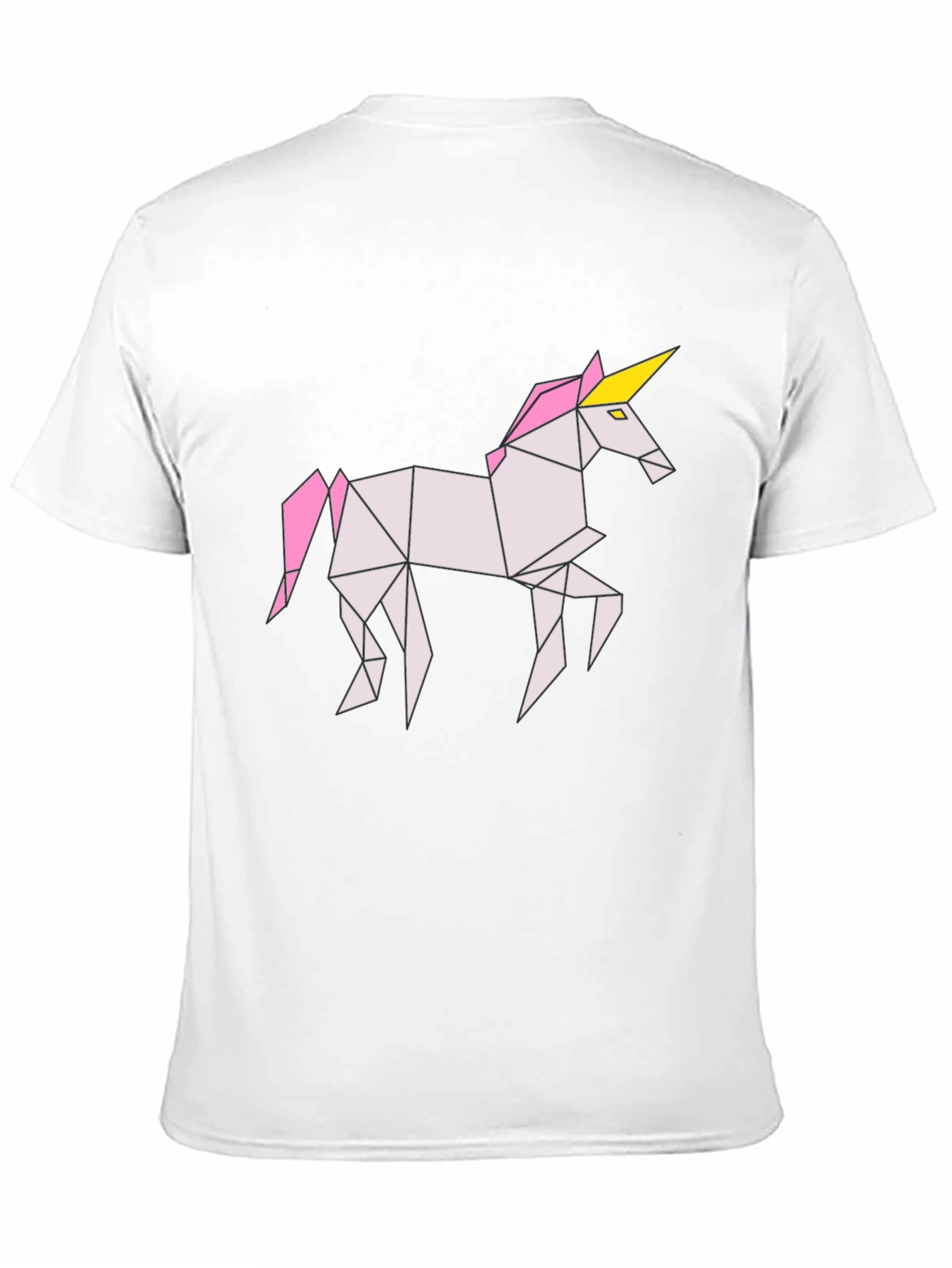 Black Geometric Unicorn Graphic Tee - Black Cotton Shirt view 11