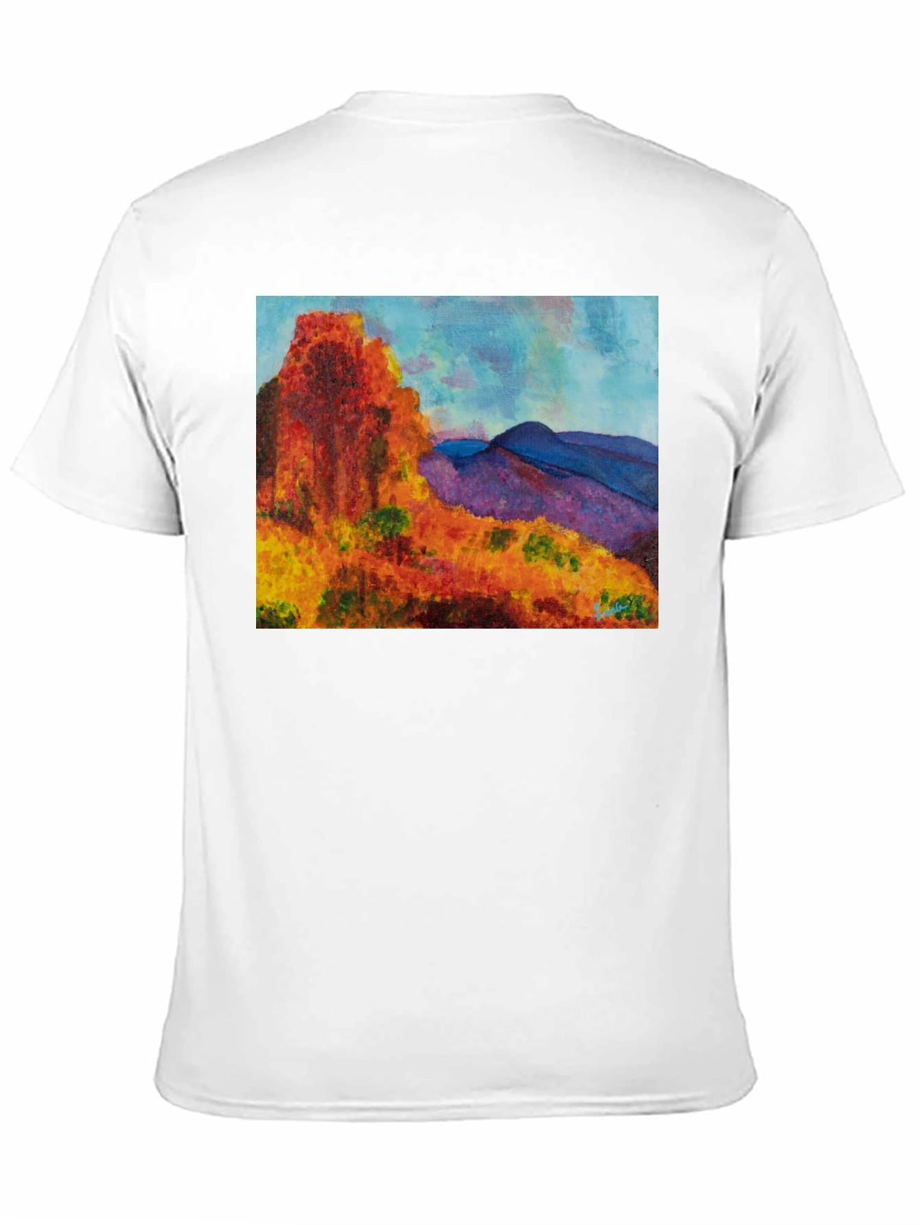 Black Scenic Mountain Print Black T-Shirt view 11