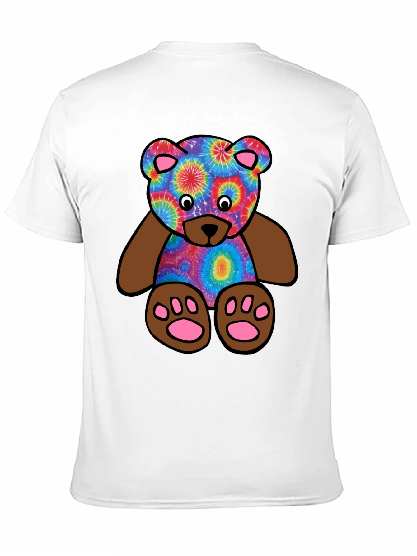 Black Tie-Dye Teddy Bear Graphic T-Shirt view 11