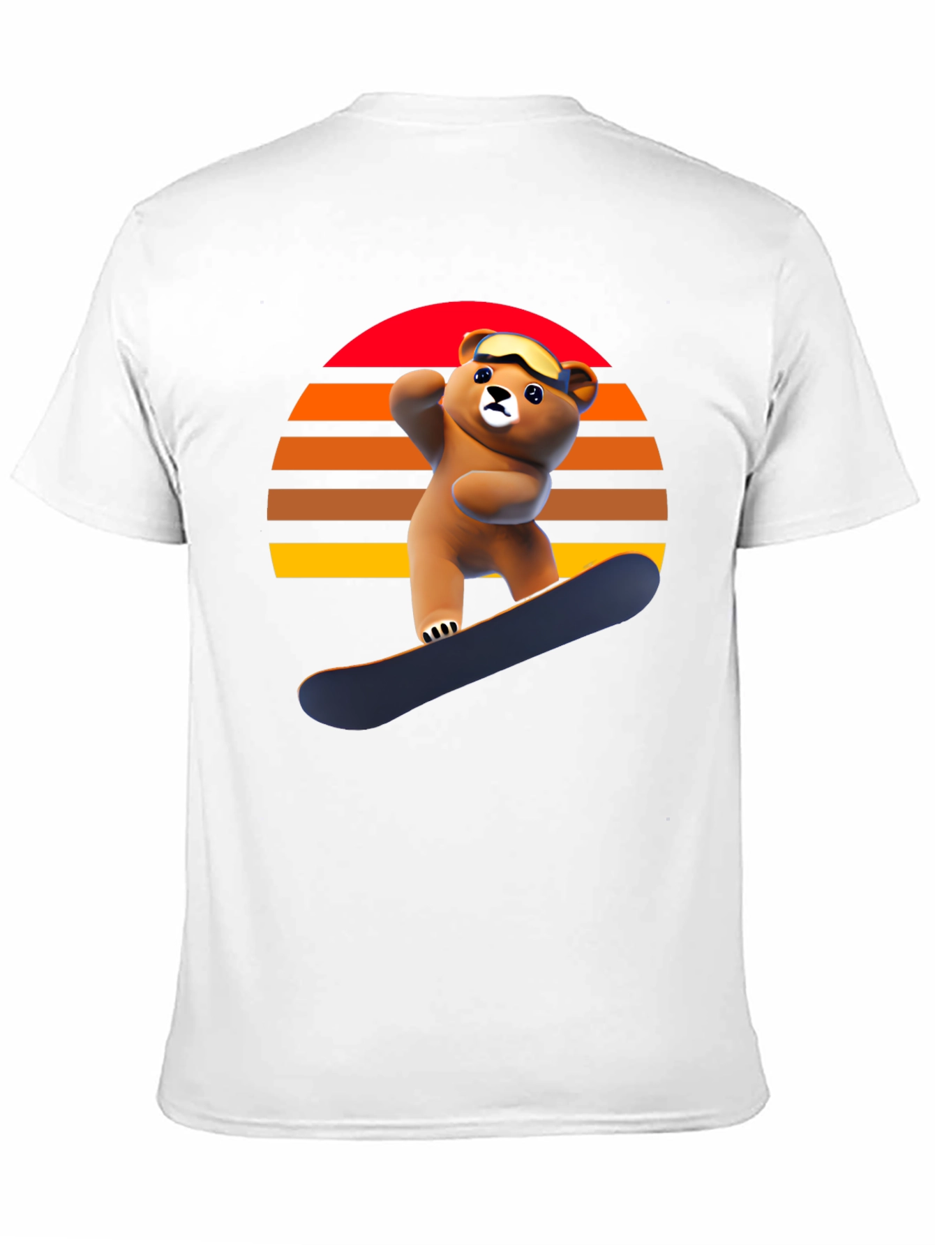 Black Snowboarding Bear Graphic Tee - Retro Style view 11