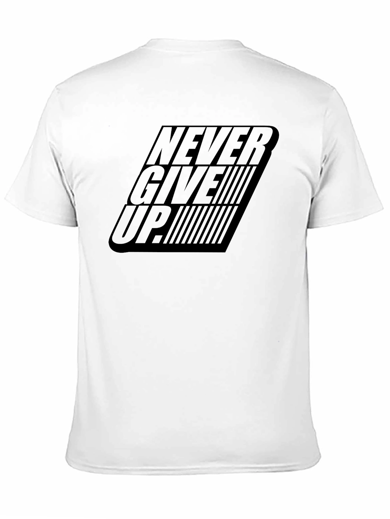 Black Never Give Up T-Shirt Motivational Tee view 11