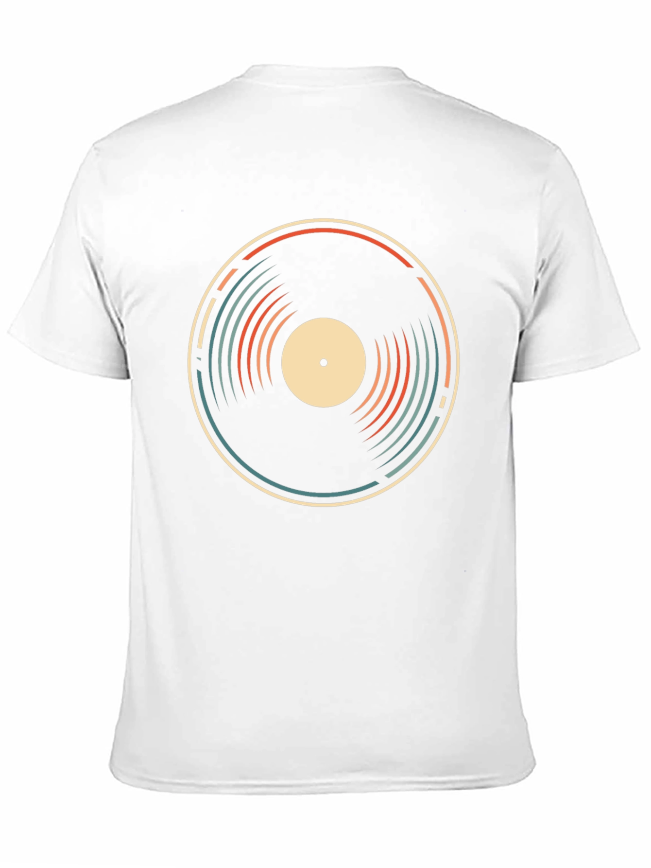 Black Retro Vinyl Record Graphic Tee - Black Cotton T-Shirt view 11