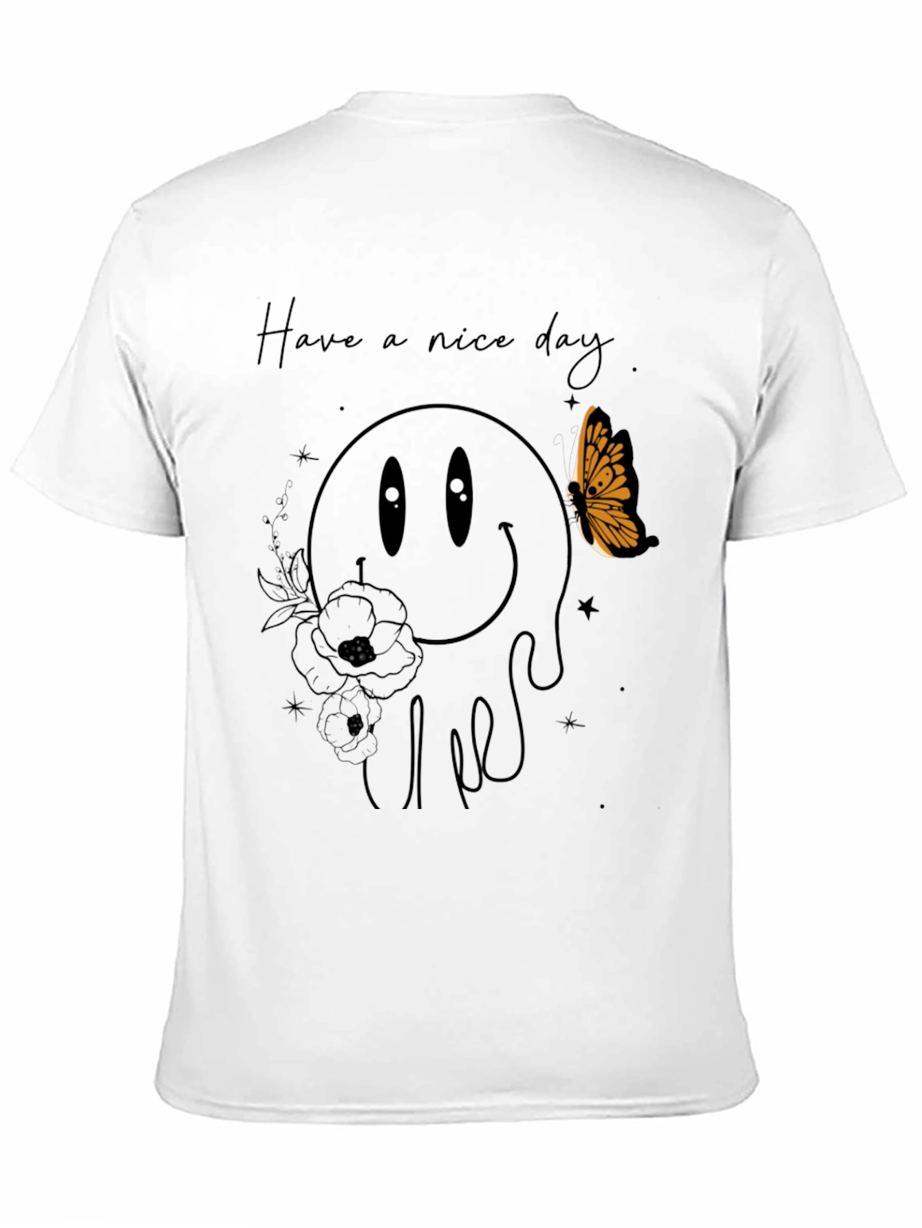 Black Have a Nice Day Smiley Face Graphic Tee - Black view 11