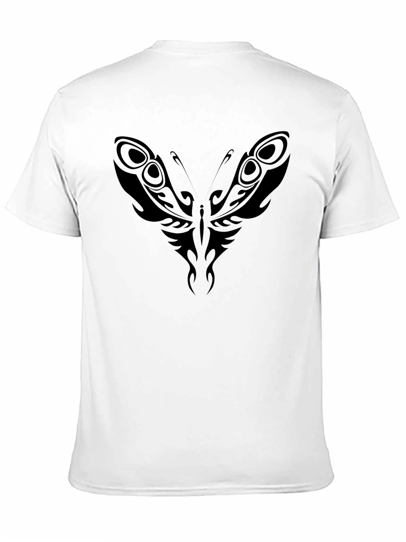 Black Tribal Butterfly Black T-Shirt view 11