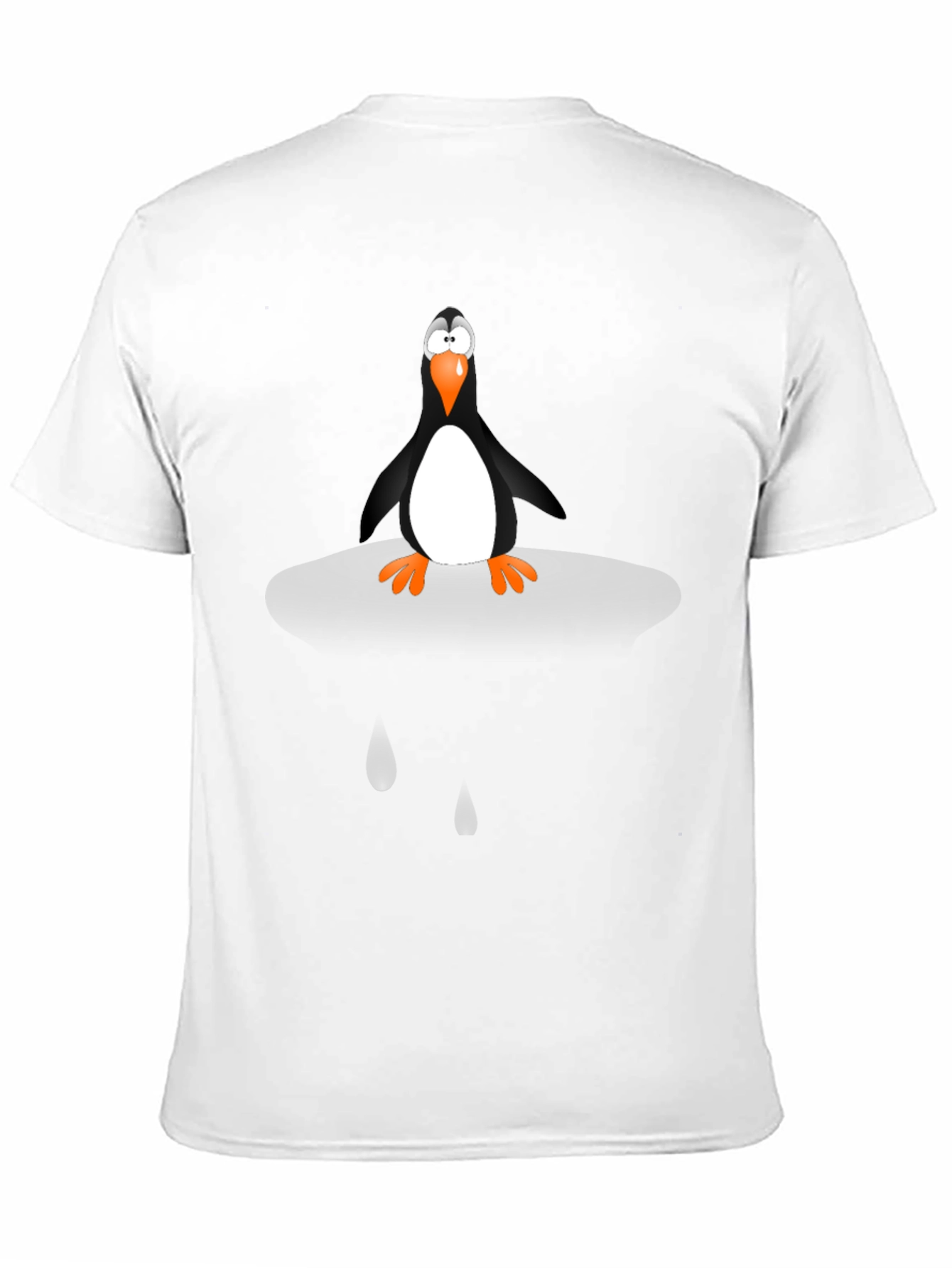 Black Penguin Cartoon Graphic Tee - Unisex Black T-Shirt view 11
