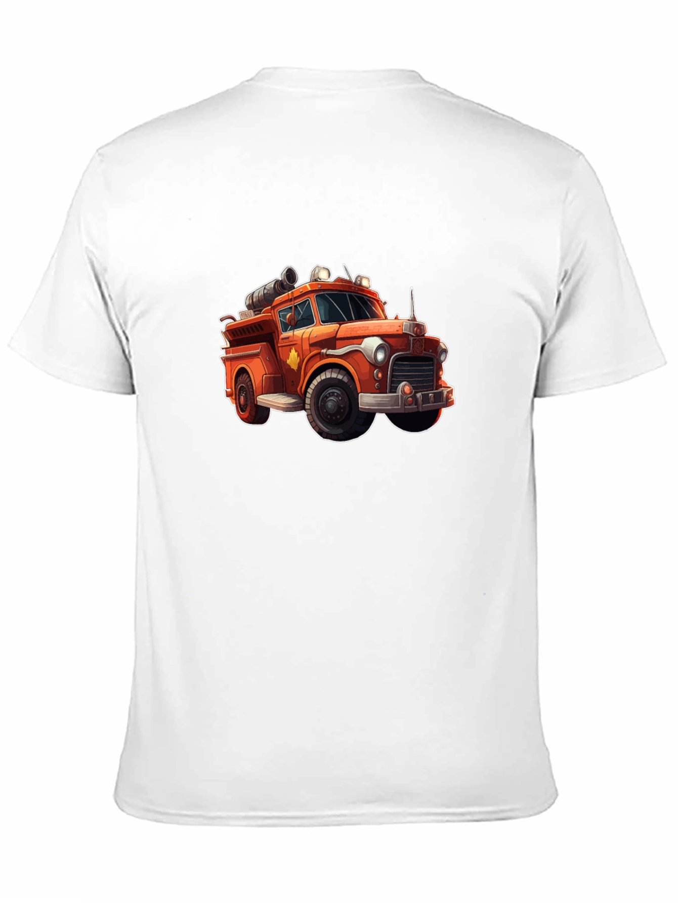 Black Vintage Cartoon Firetruck T-Shirt view 11
