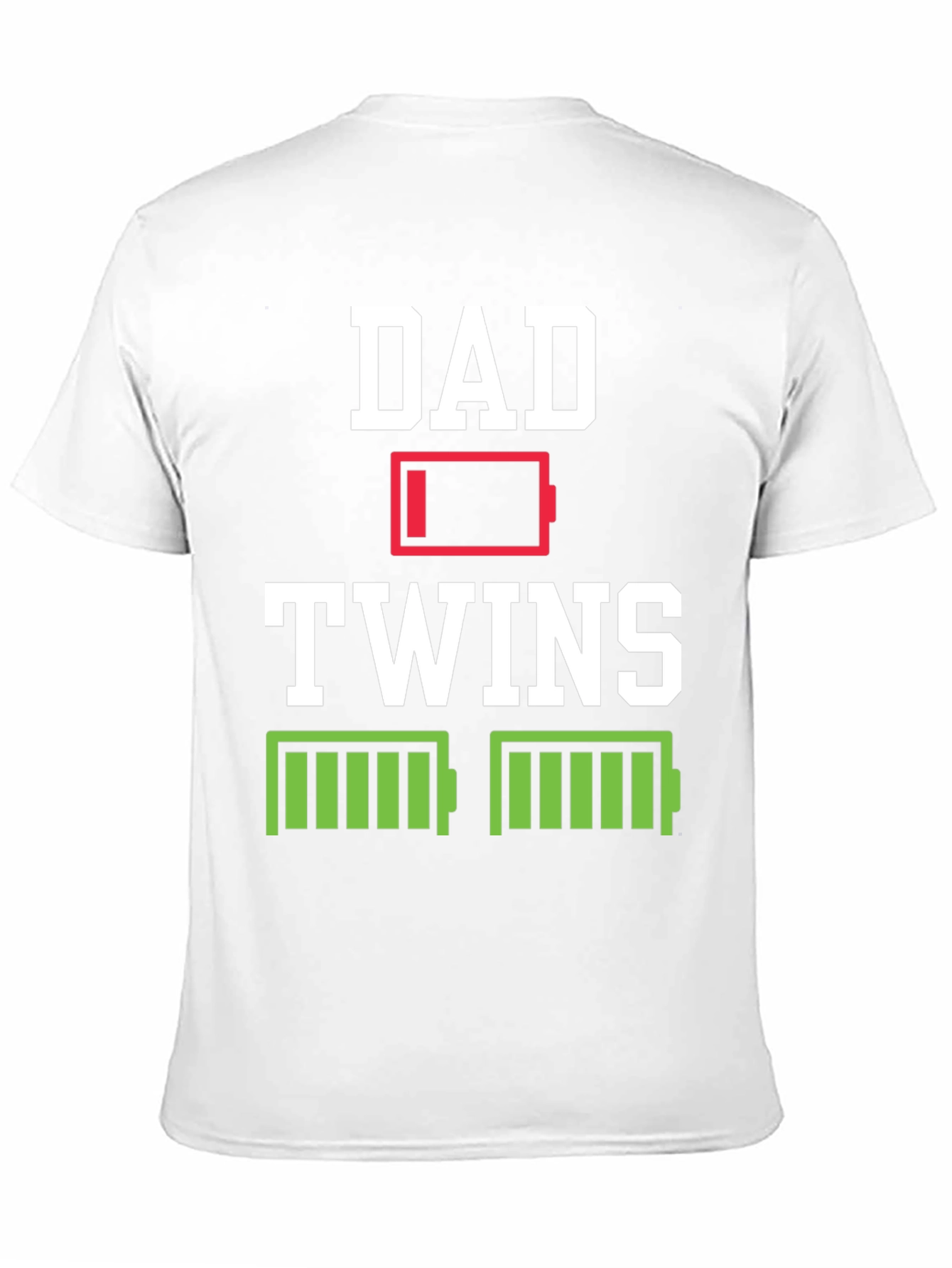 Black Dad of Twins Low Battery T-Shirt view 11