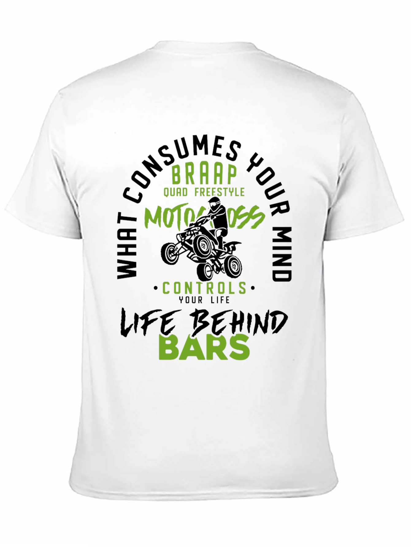 Black Motocross Life Behind Bars Graphic Tee view 11