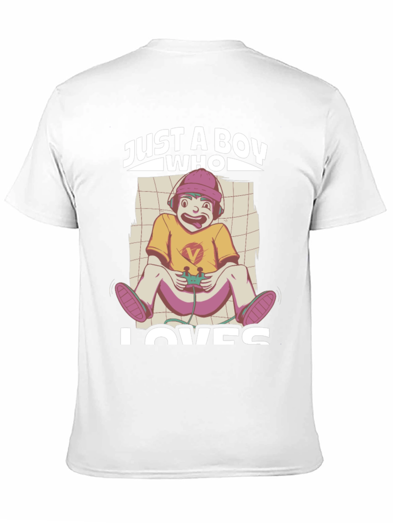 Black Just a Boy Who Loves Gaming Black T-Shirt view 11