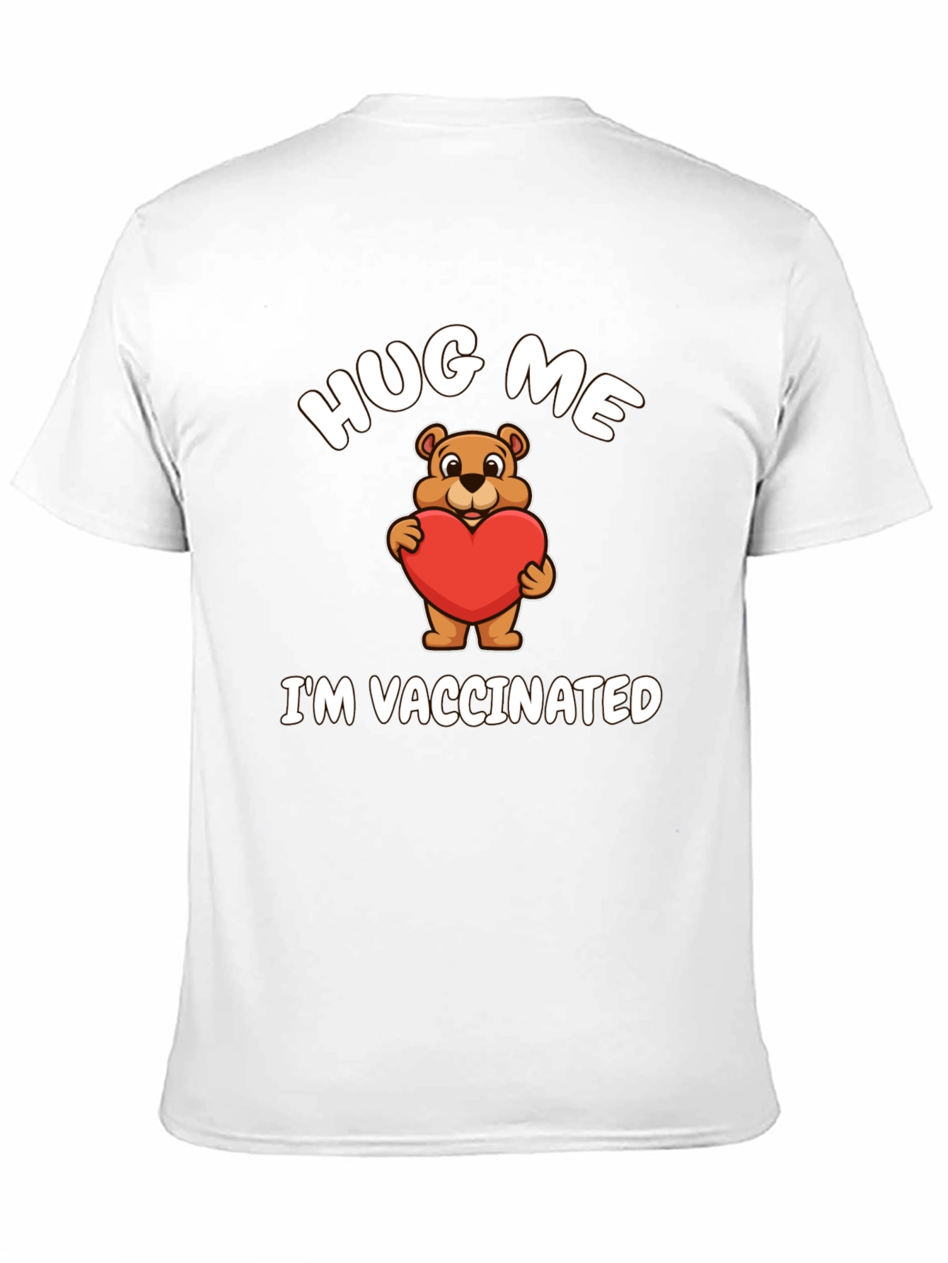 Black Hug Me I'm Vaccinated Bear T-Shirt view 11