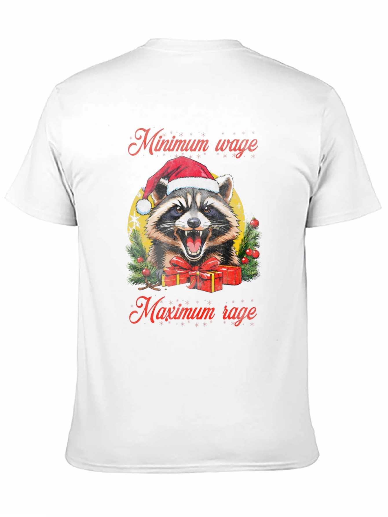 Black Minimum Wage Maximum Rage Raccoon Graphic Tee view 11
