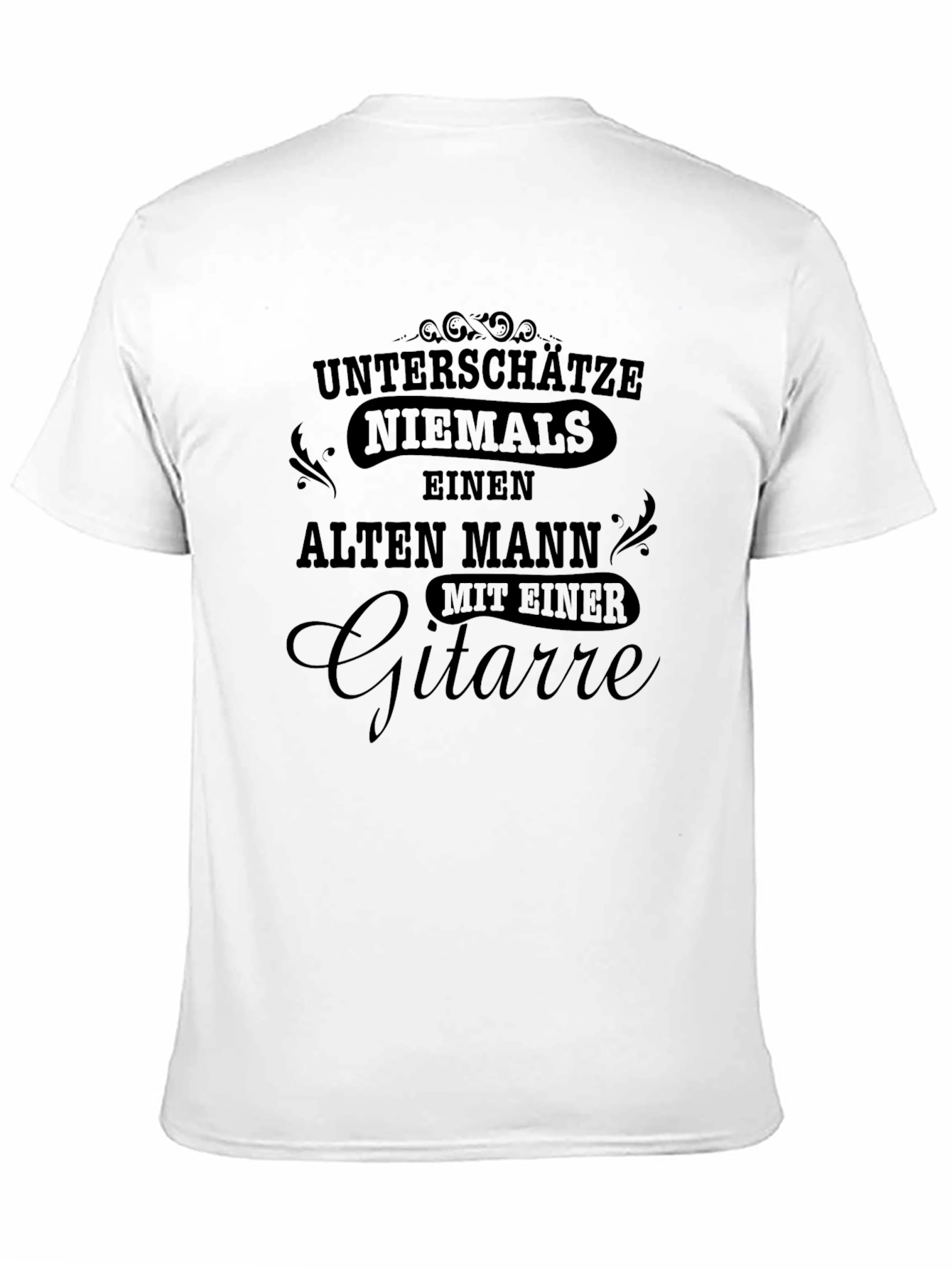 Black Black T-Shirt: Never Underestimate An Old Man With A Guitar view 11