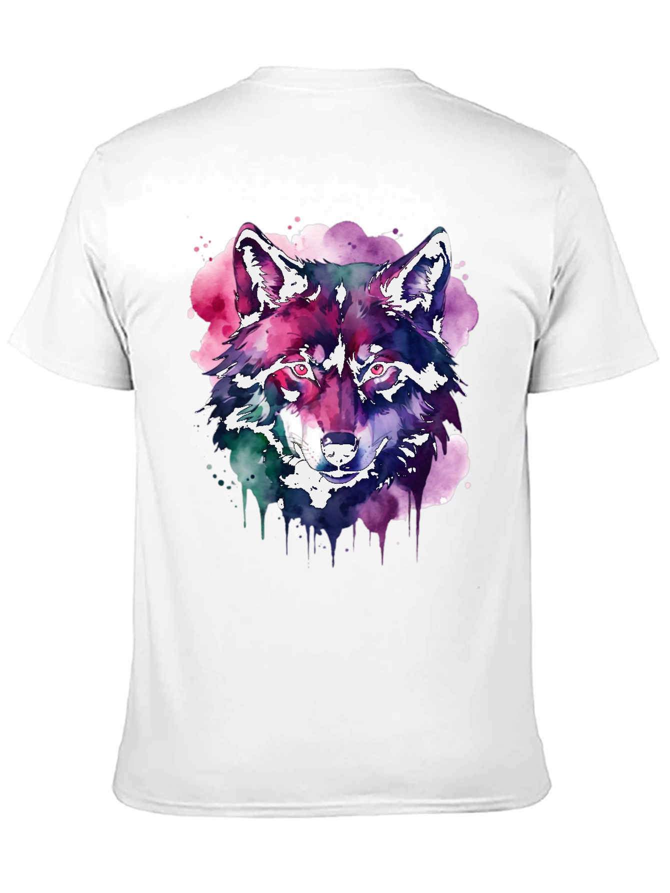 Black Watercolor Wolf Graphic T-Shirt - Black view 11