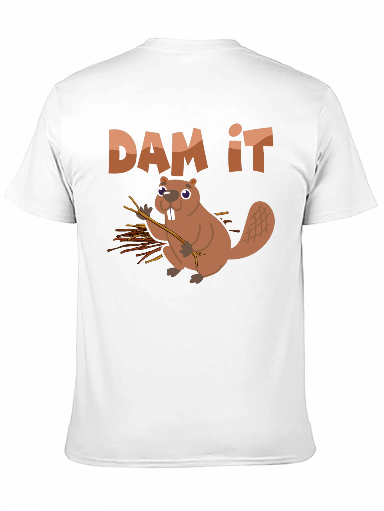 Black Funny Beaver "Dam It" Graphic T-Shirt view 11
