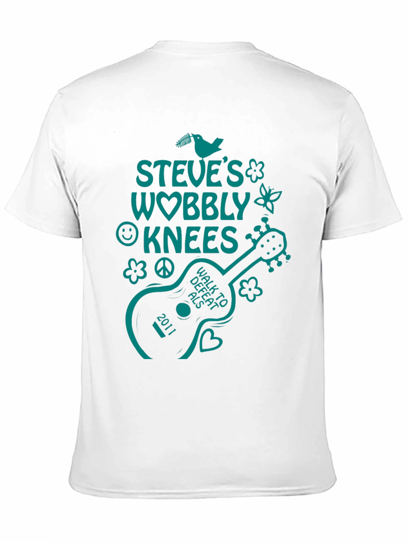 Black Steve's Wobbly Knees Walk to Defeat ALS T-Shirt view 11