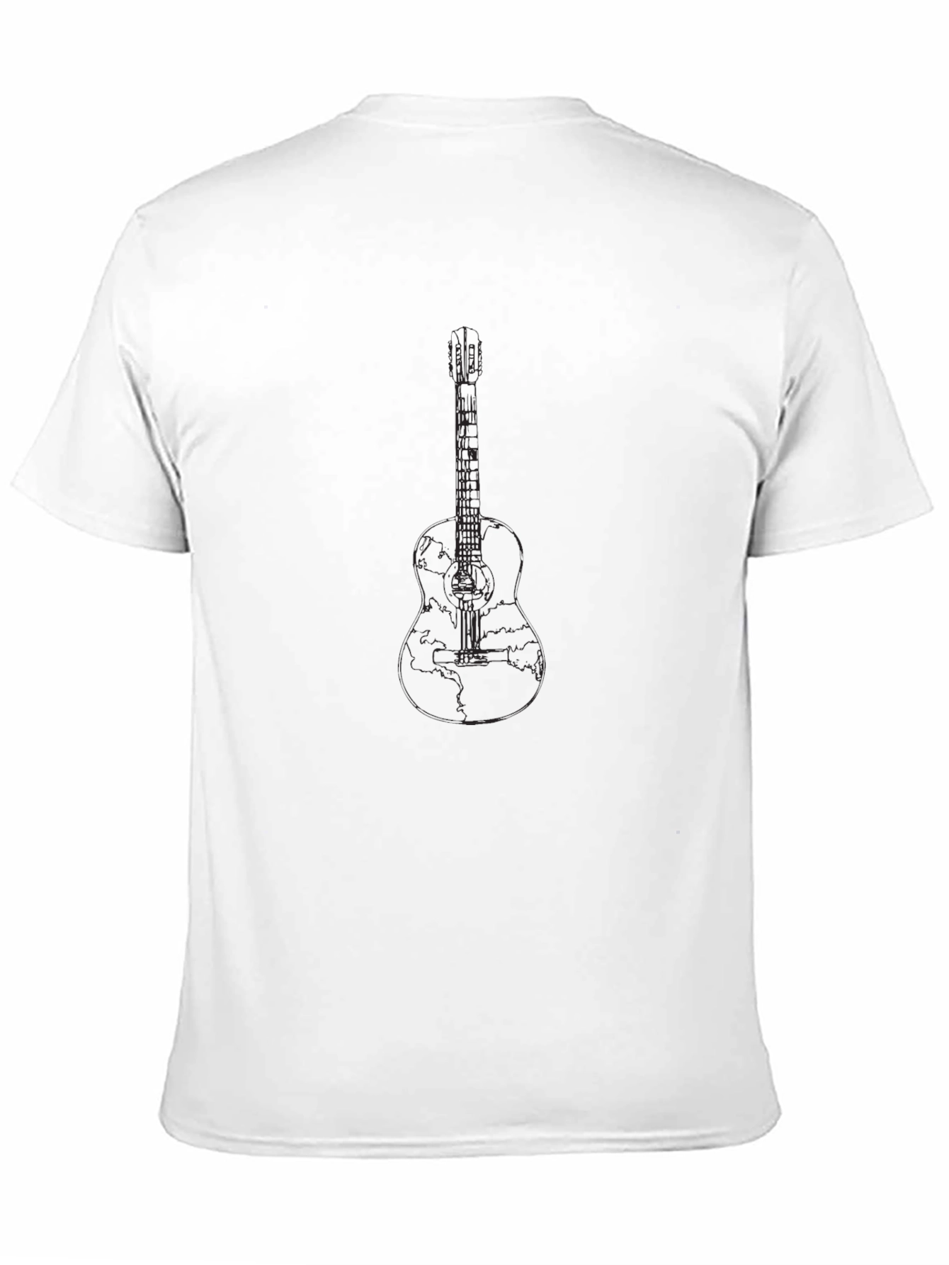 Black Classic Black Guitar Graphic T-Shirt view 11