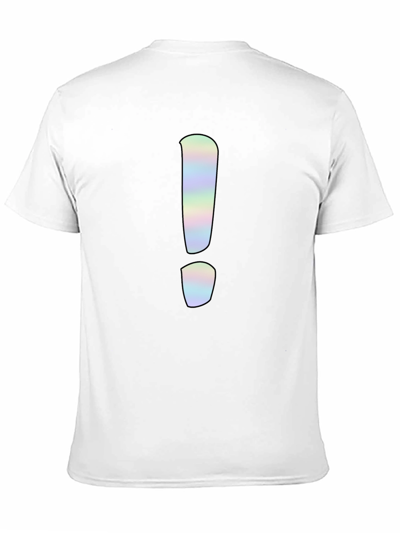 Black Statement Tee: Holographic Exclamation Point Graphic Shirt view 11