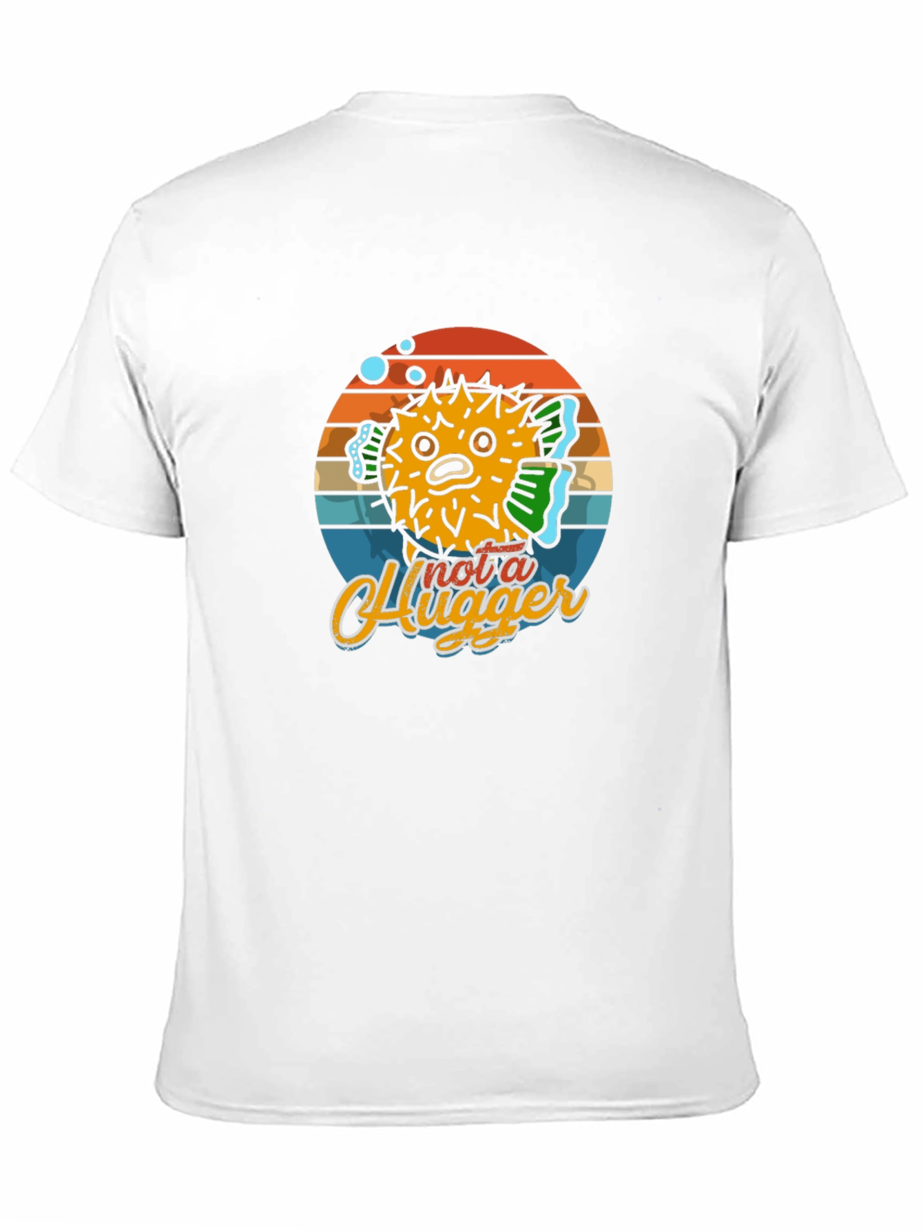 Black Not a Hugger Puffer Fish Graphic Tee view 11