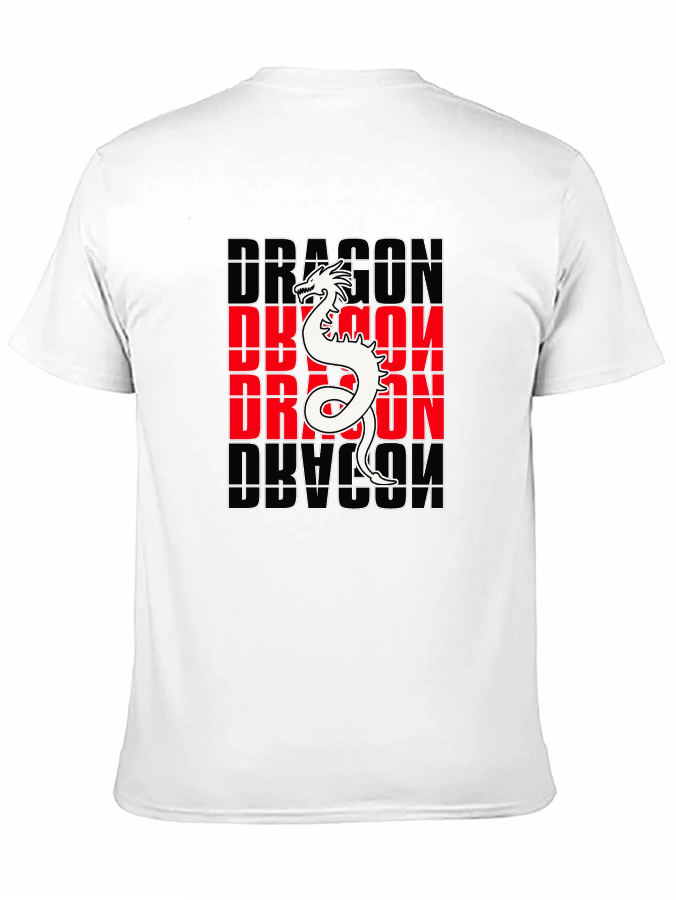 Black Dragon Graphic Print Crew Neck T-Shirt - Black view 11