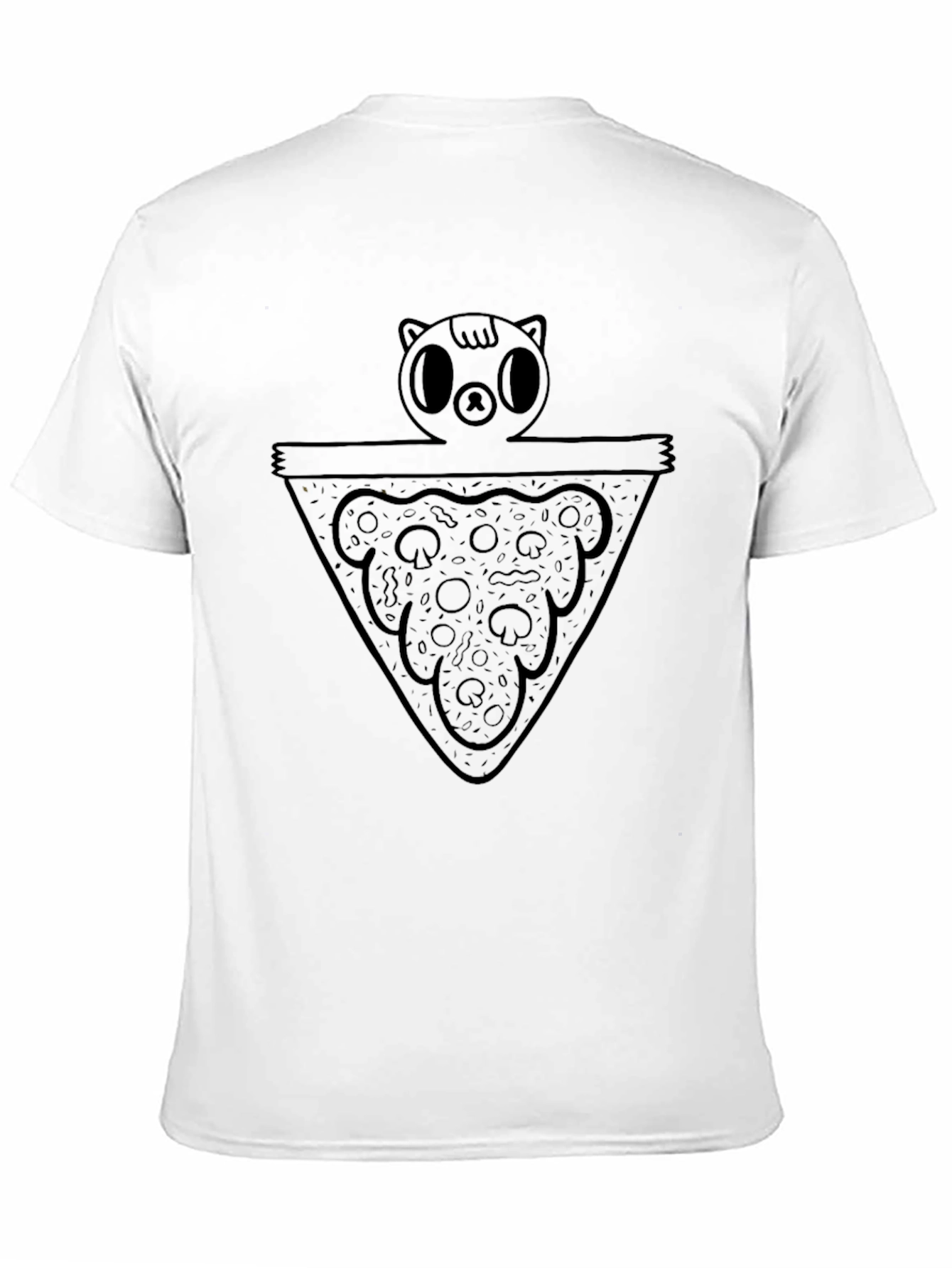 Black Pizza Cat Graphic Black Tee view 11