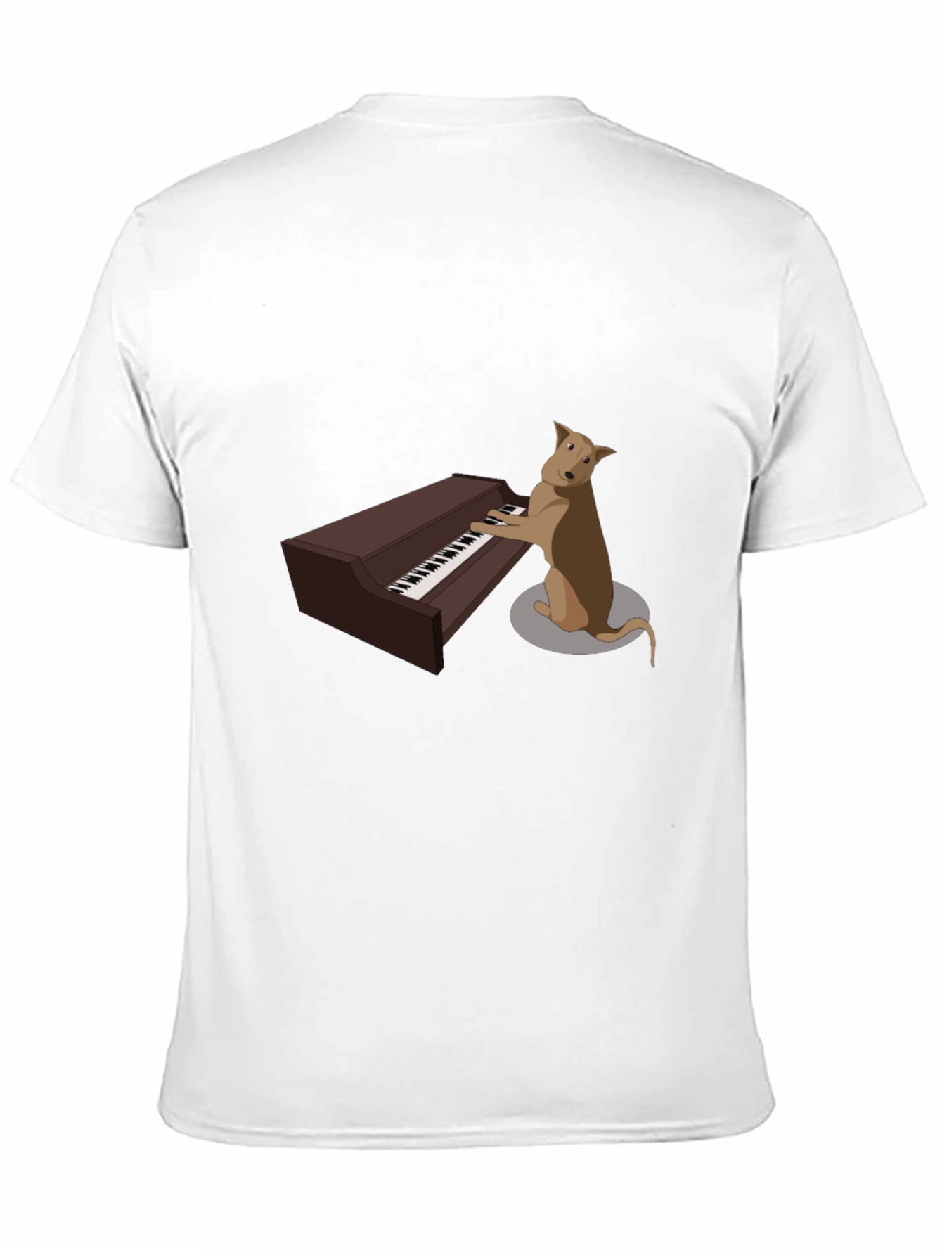 Black Dog Playing Piano T-Shirt - Funny Music Tee view 11