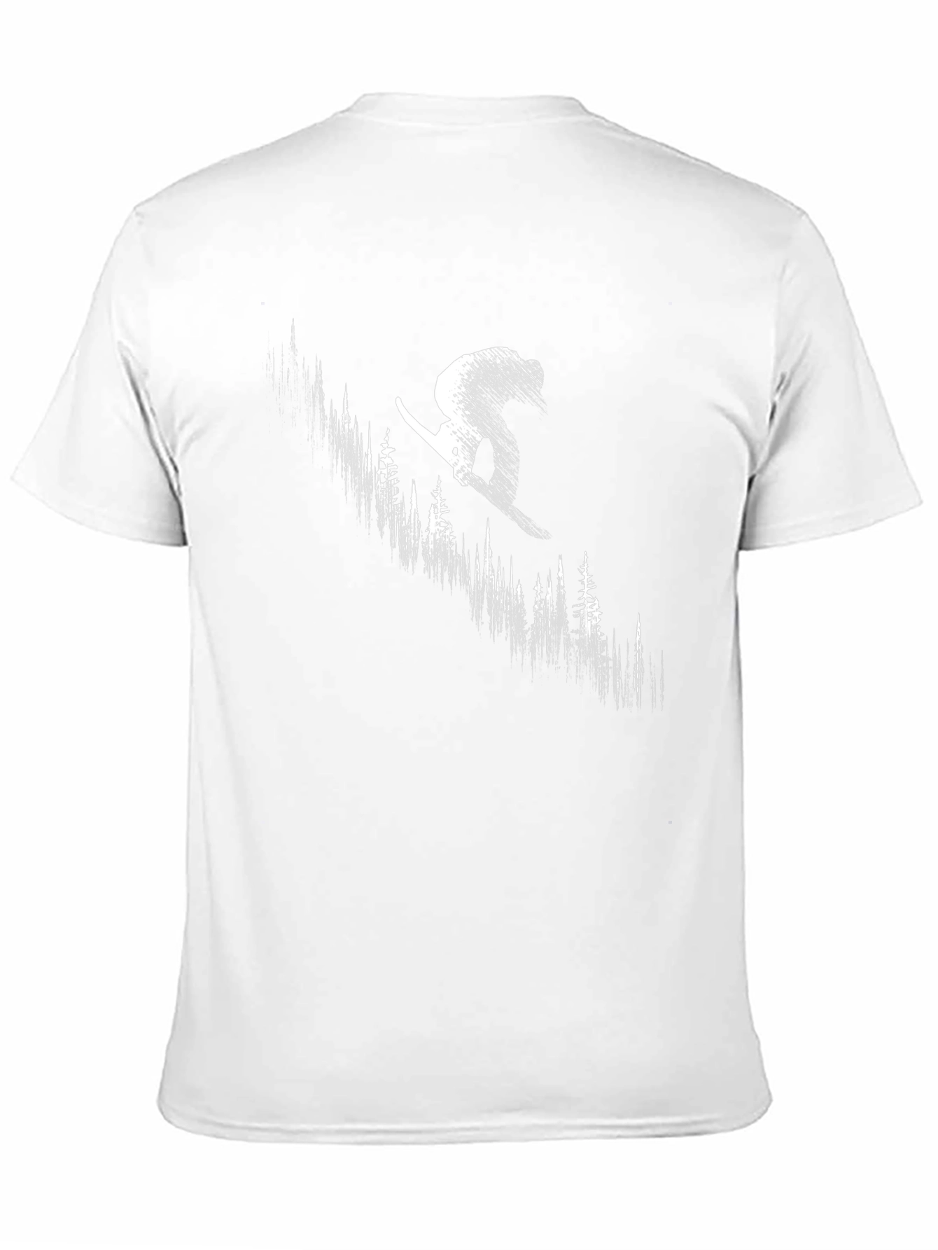 Black Skier Forest Graphic Tee - Black Cotton T-Shirt view 11
