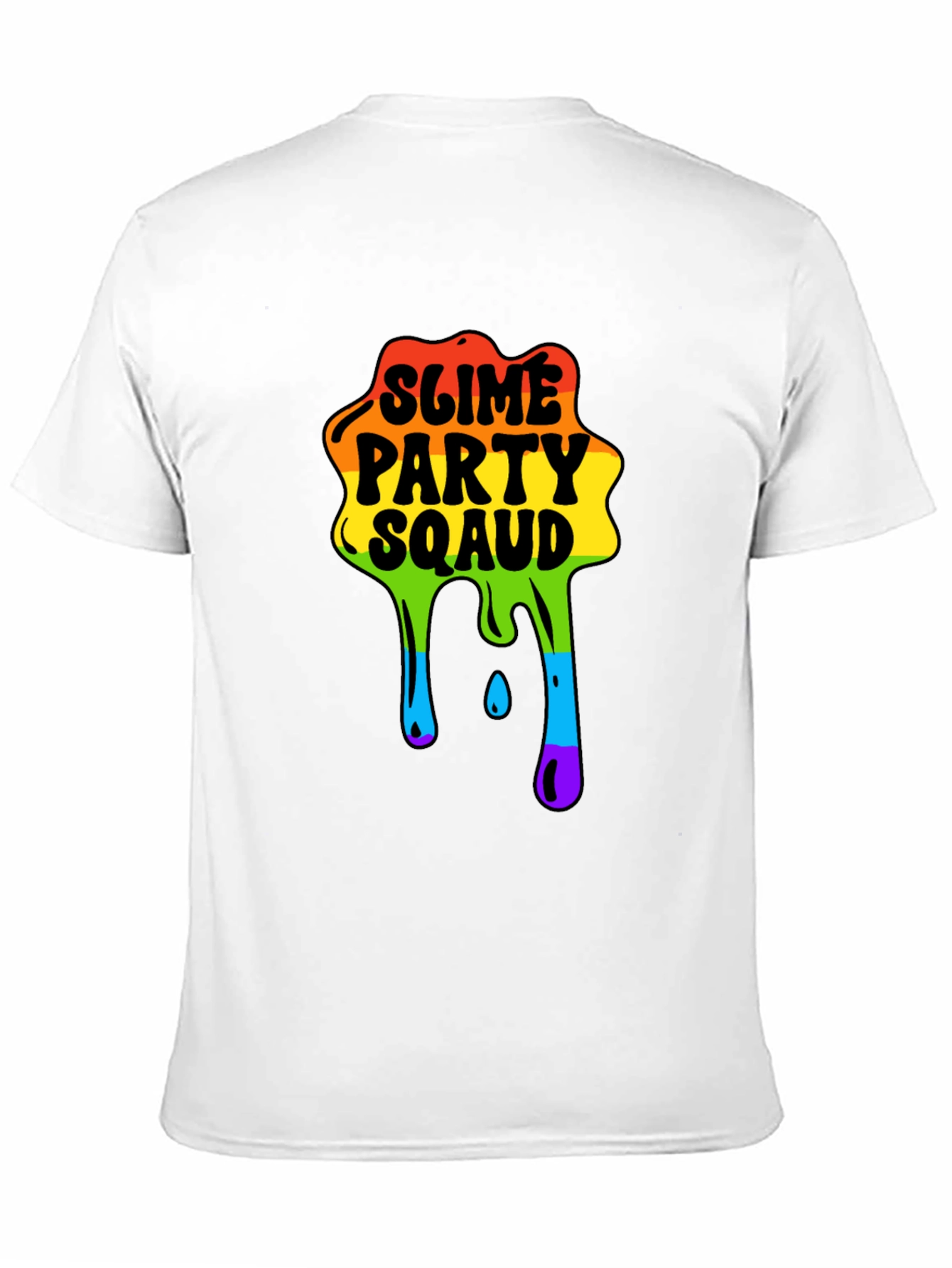 Black Slime Party Squad Tee Rainbow Drip Graphic view 11