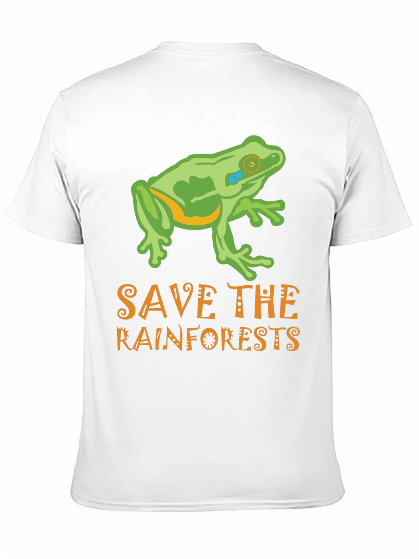 Black Save the Rainforests Frog Graphic T-Shirt view 11