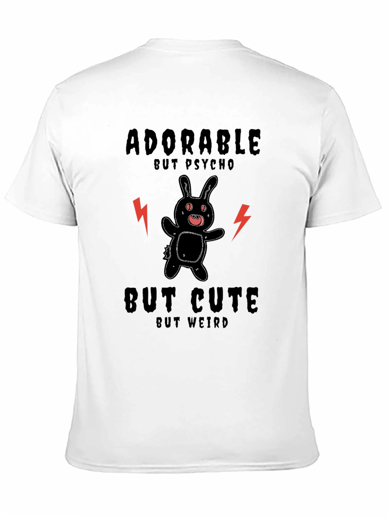 Black Adorable But Psycho Novelty T-Shirt view 11
