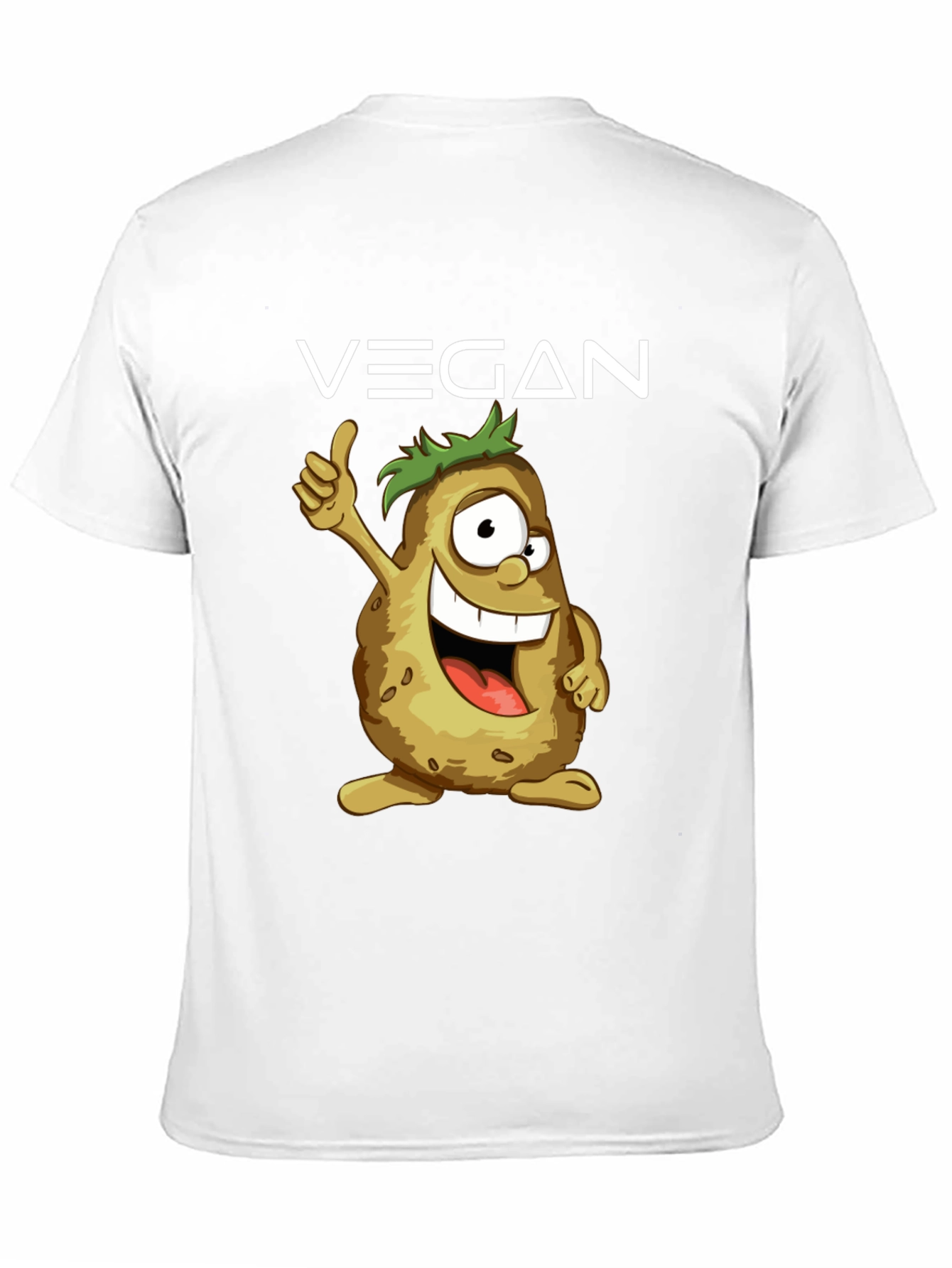 Black Vegan Potato Cartoon T-Shirt view 11