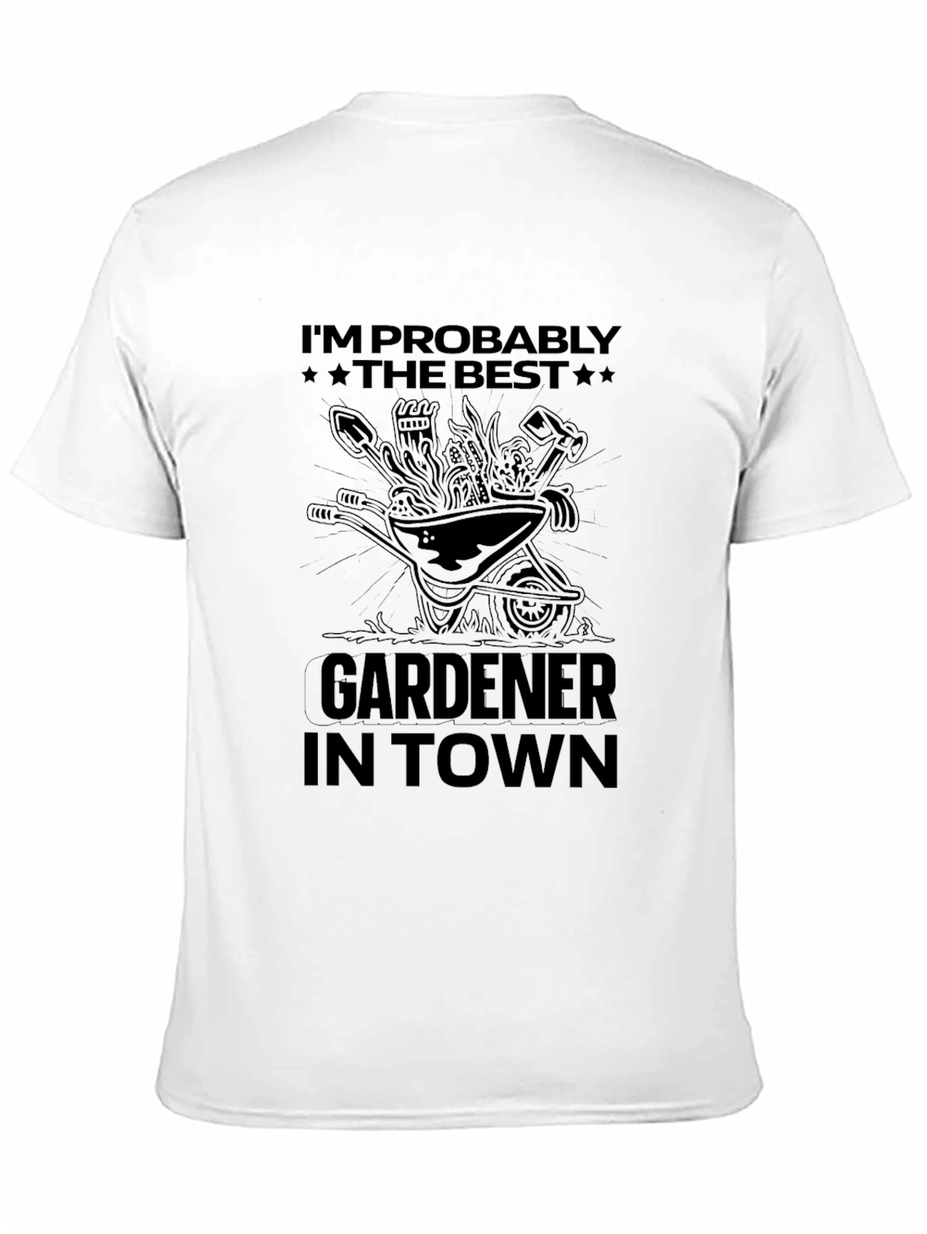 Black Best Gardener in Town T-Shirt view 11