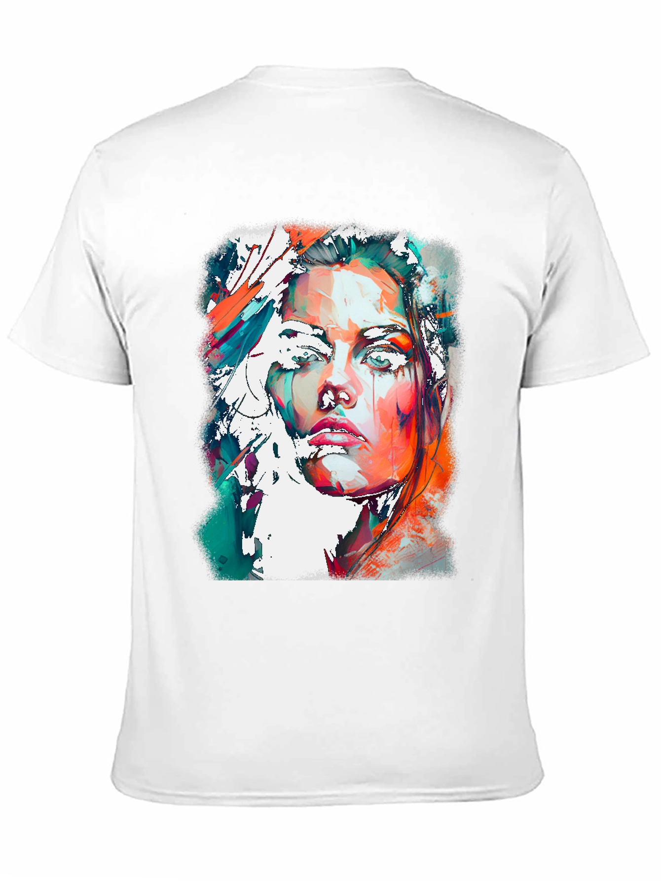 Black Abstract Woman Portrait Graphic Tee view 11