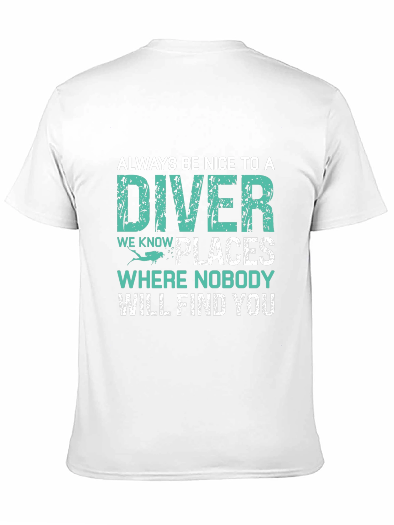 Black Funny Diver T-Shirt - Be Nice to a Diver view 11