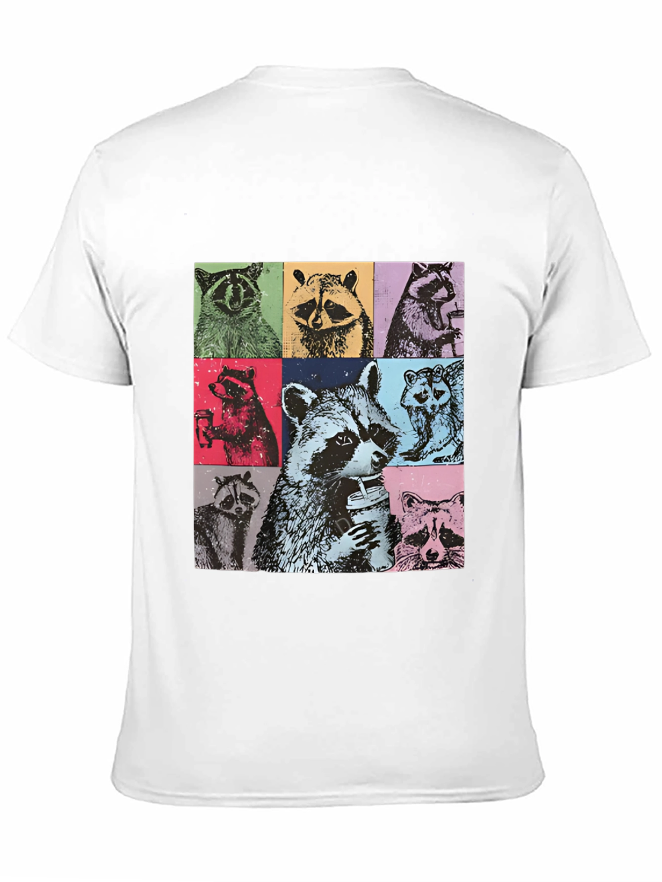 Black Raccoon Collage Graphic Tee - Novelty Design view 11