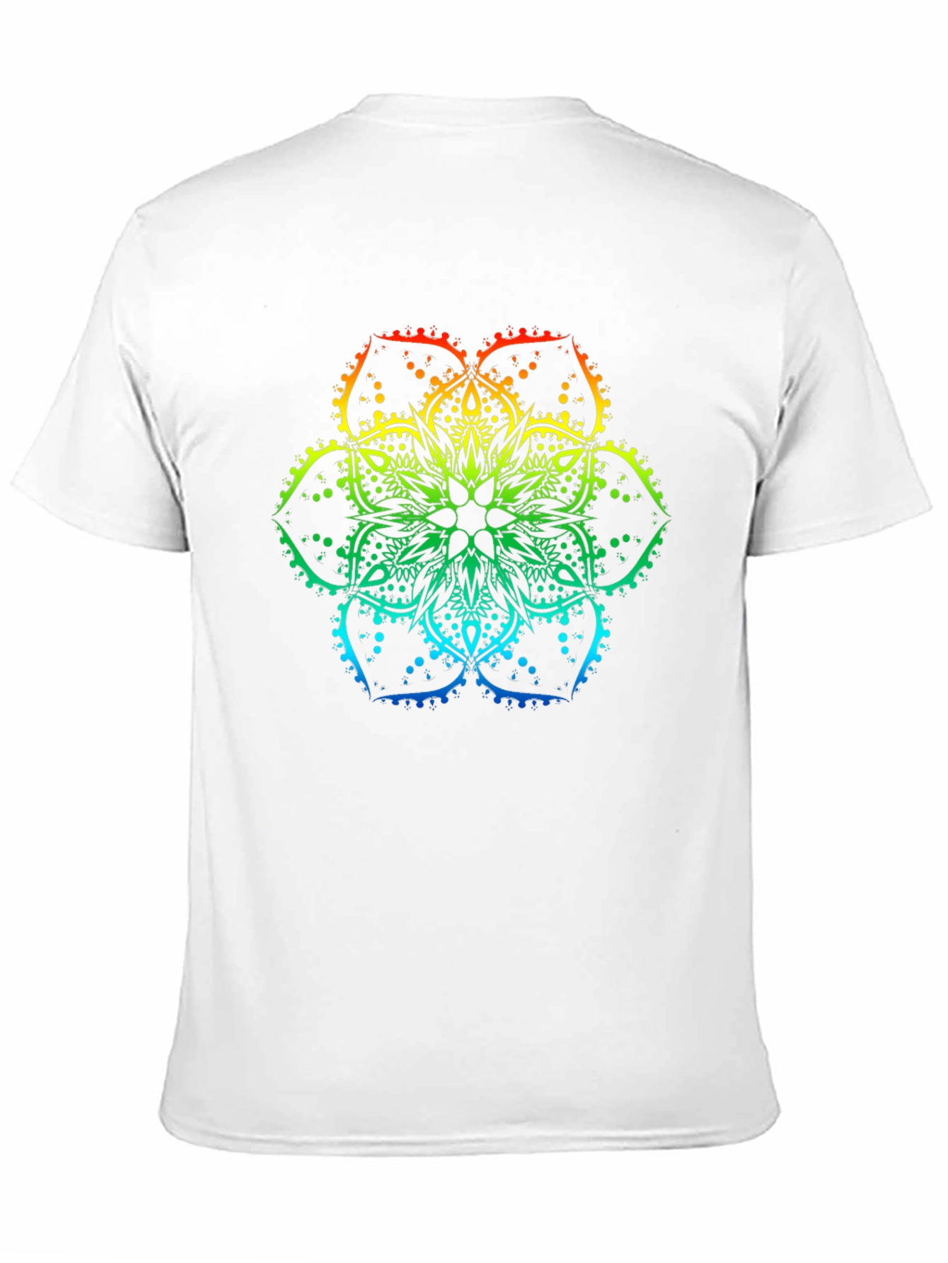 Black Rainbow Mandala Print Black T-Shirt view 11