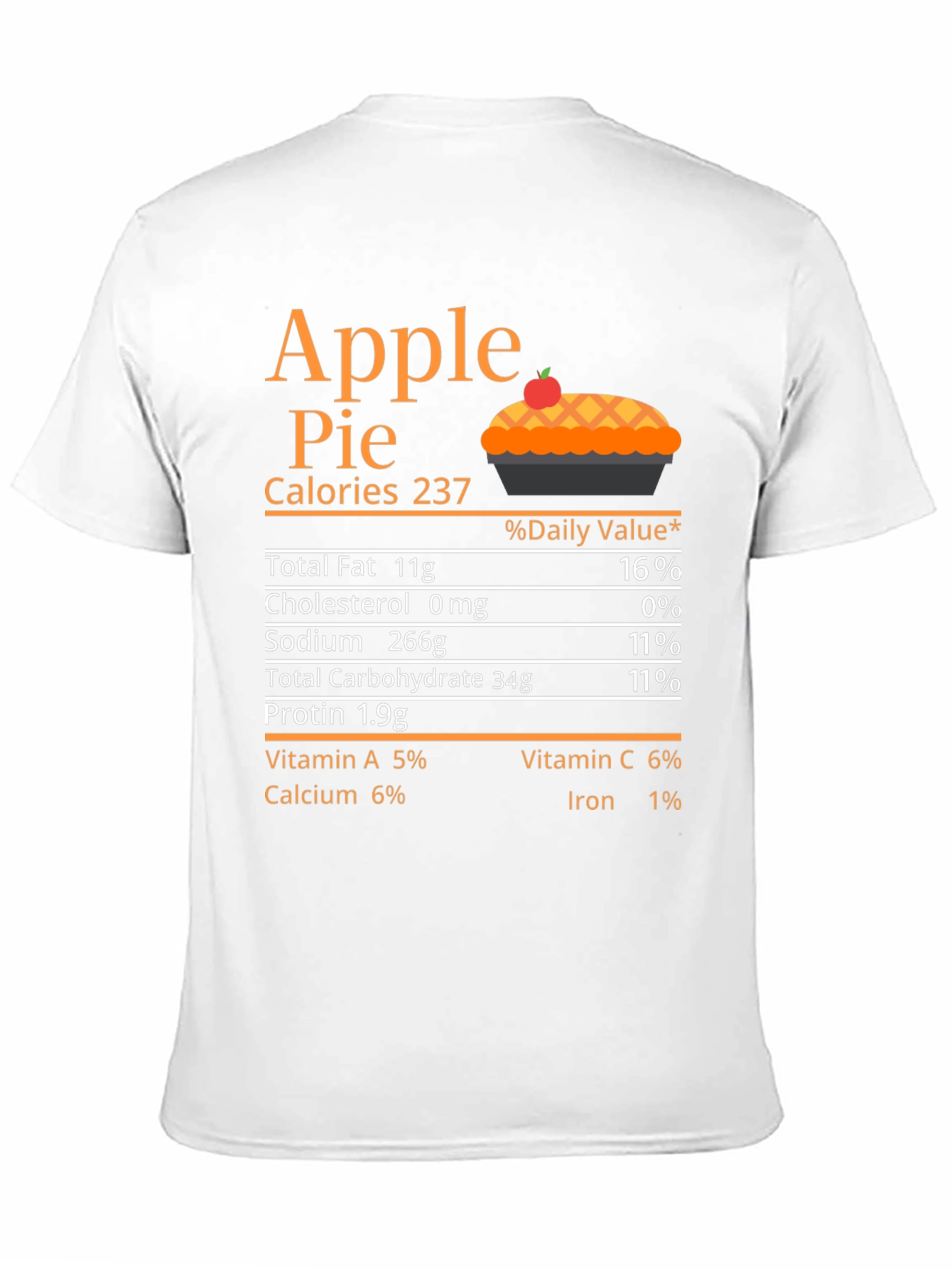 Black Apple Pie Nutrition Facts T-Shirt view 11